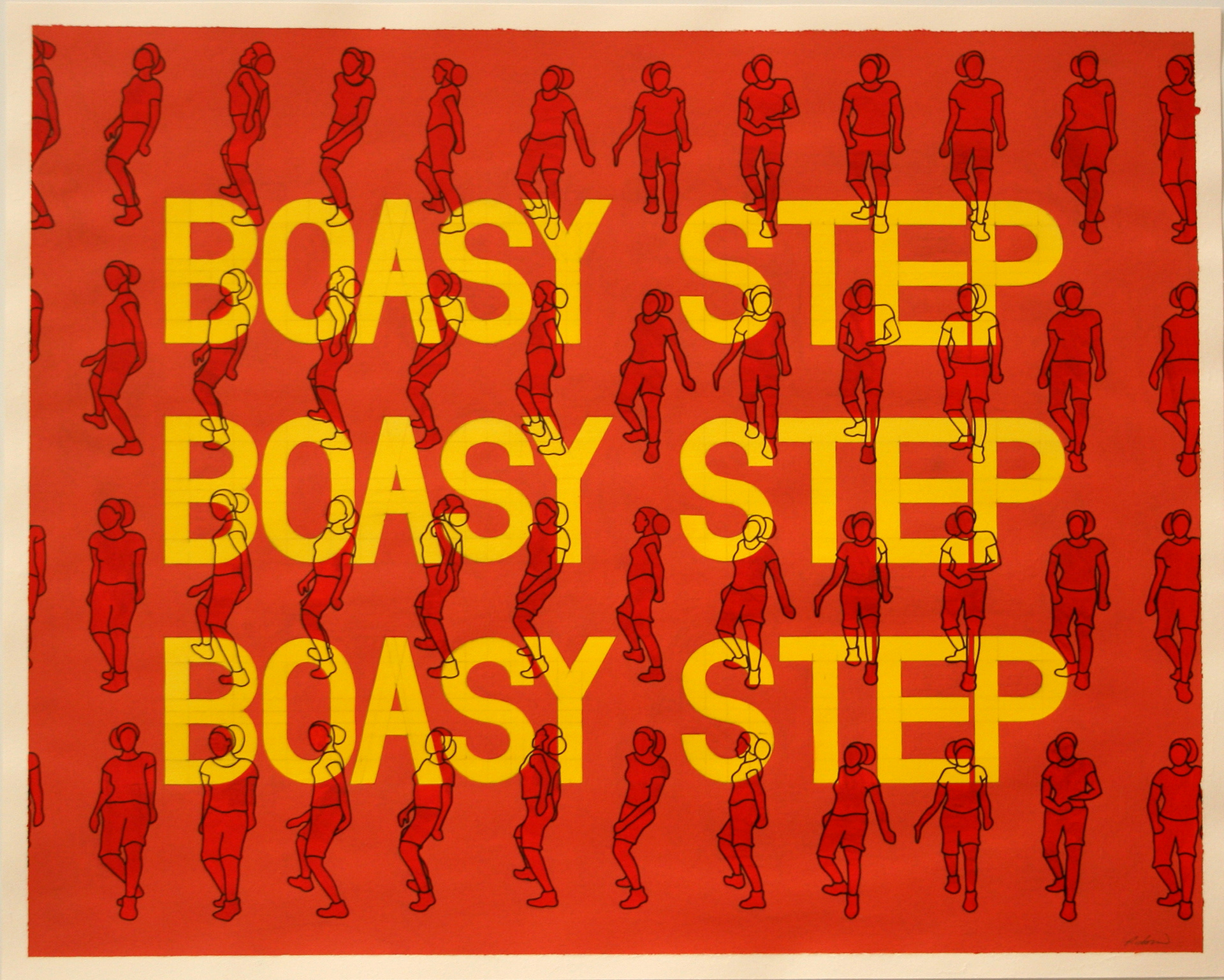 Boasy Step, Acrylic & Ink on Paper, 50cm x 40cm