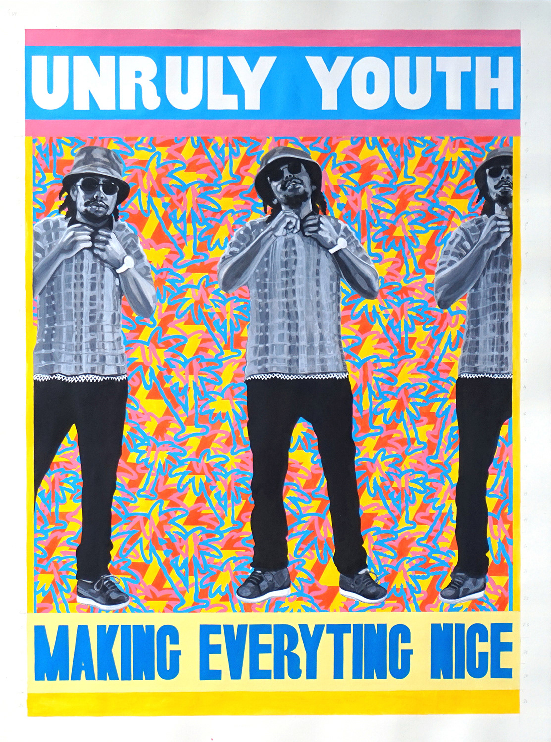 Unruly Youth, Acrylic on Cotton Rag, 50cm x 70cm (Sold)