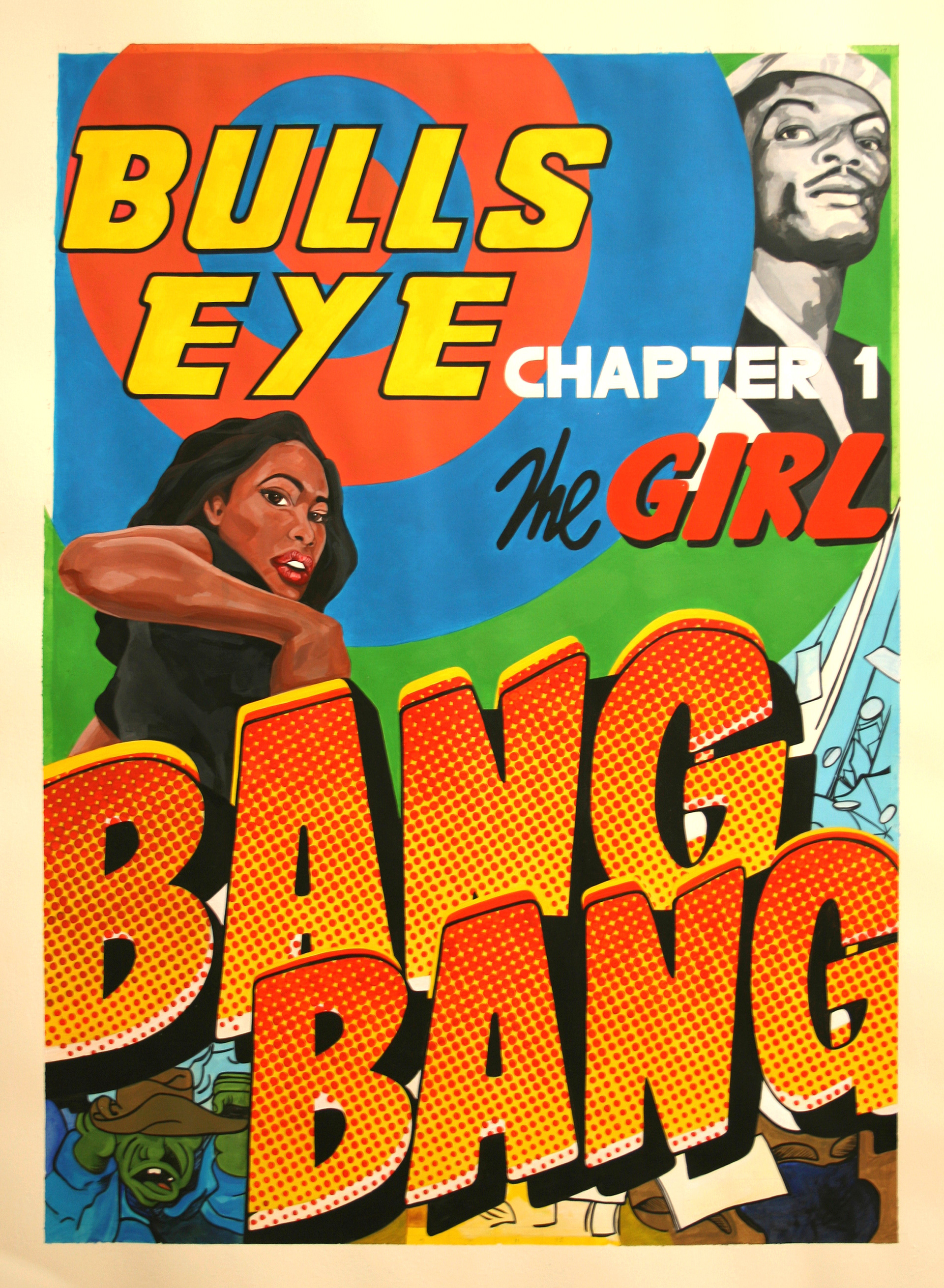 Bang Bang, acrylic on paper, 70cm x 50cm a painting by Robin Clare