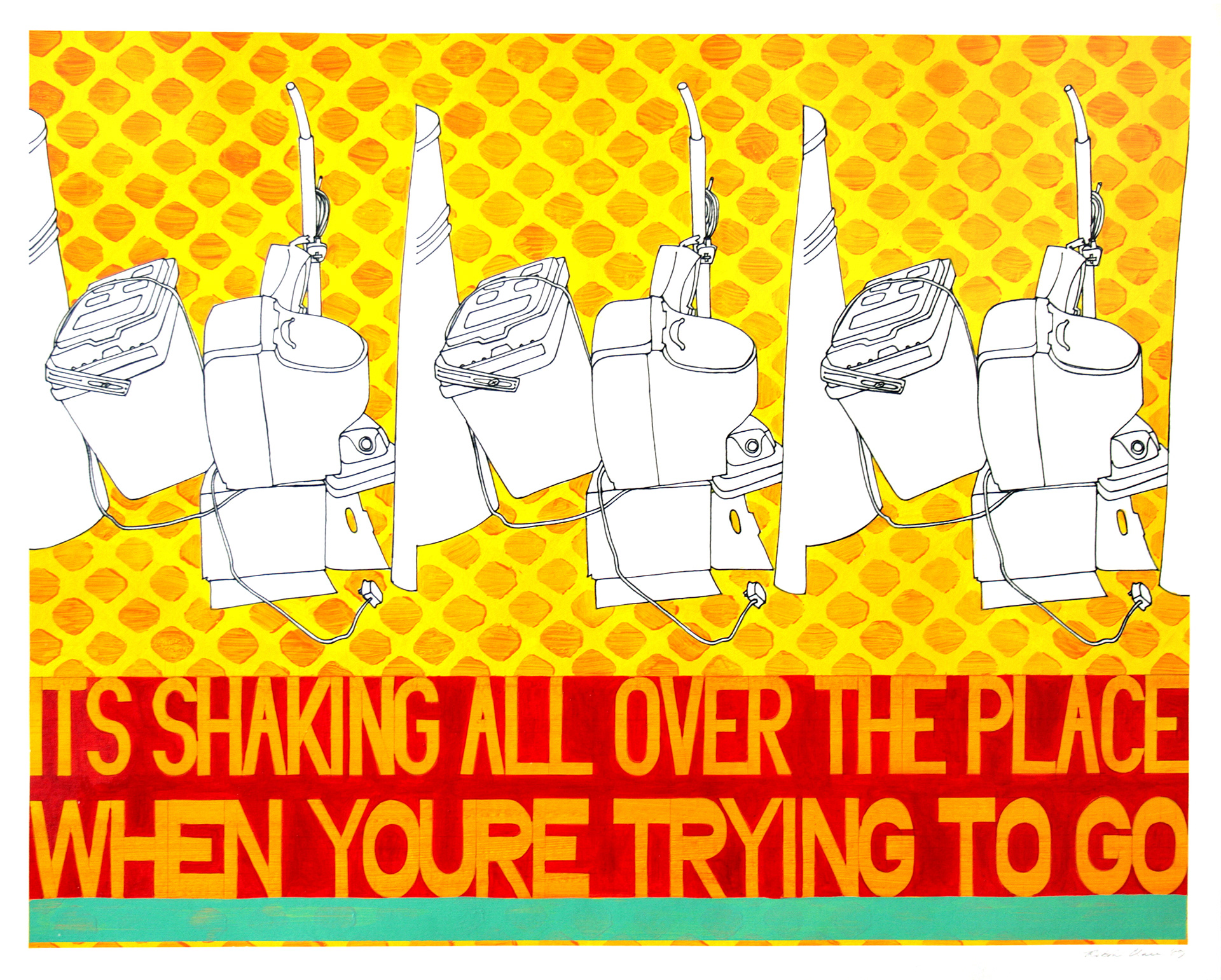 Shaking All Over, Acrylic & Ink on Paper, 50cm x 40cm