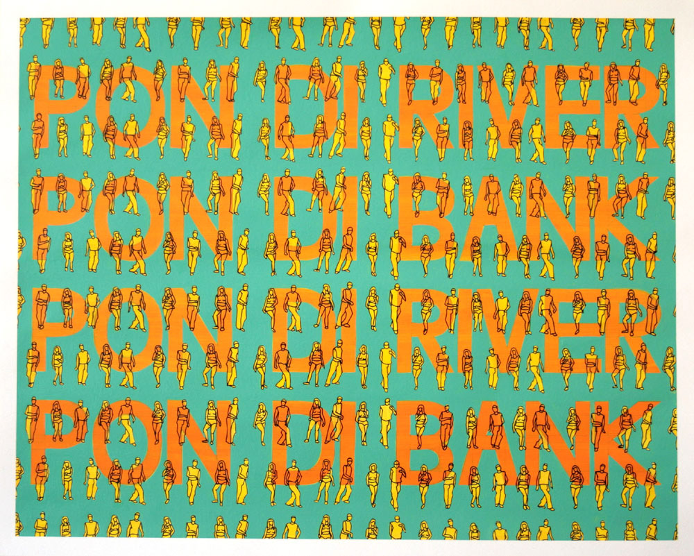 Pon Di River, Acrylic & Ink on Paper, 50cm x 40cm (Sold)