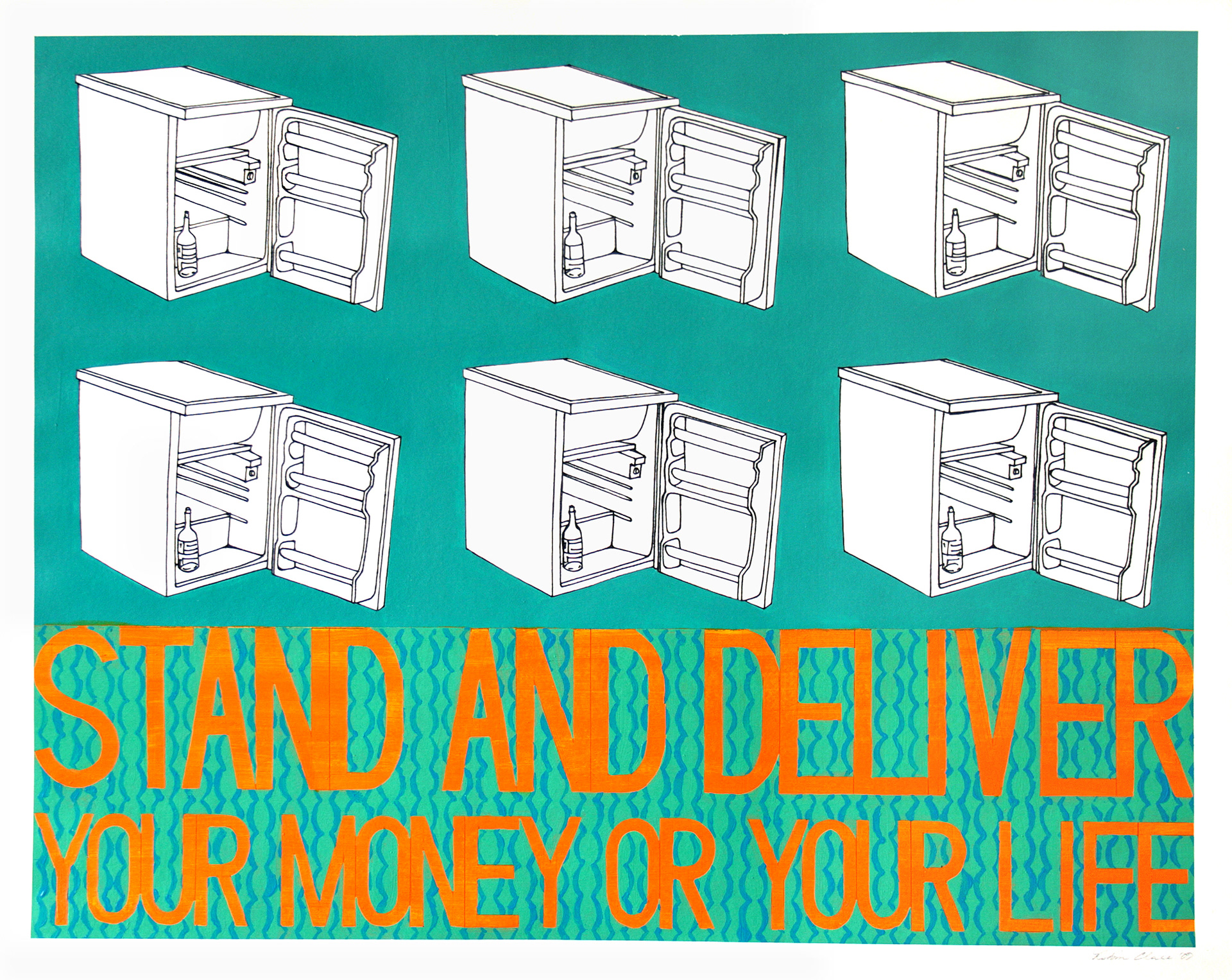 Stand & Deliver, Acrylic & Ink on Paper, 50cm x 40cm