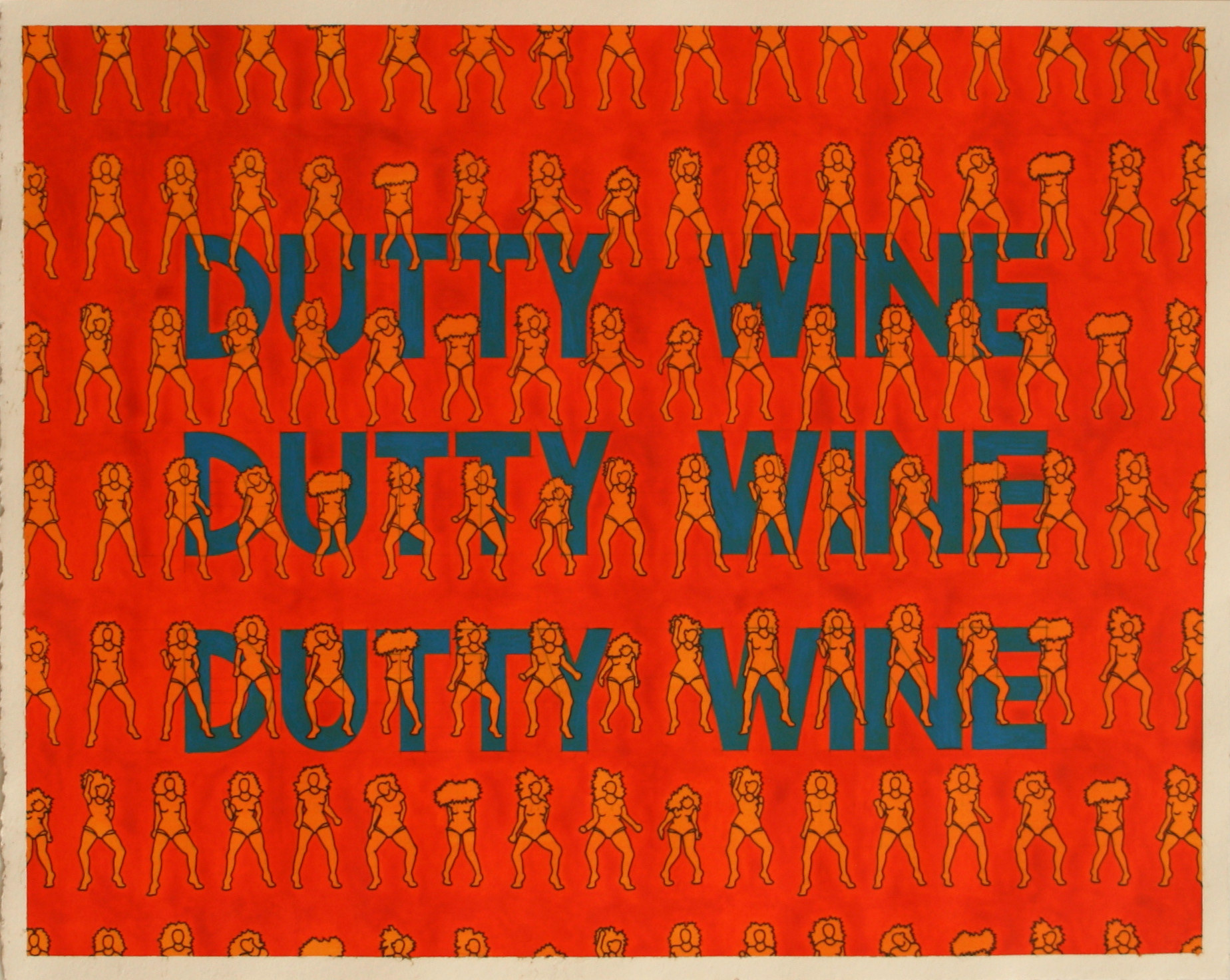 Dutty Wine, Acrylic & Ink on Paper, 50cm x 40cm (Sold)