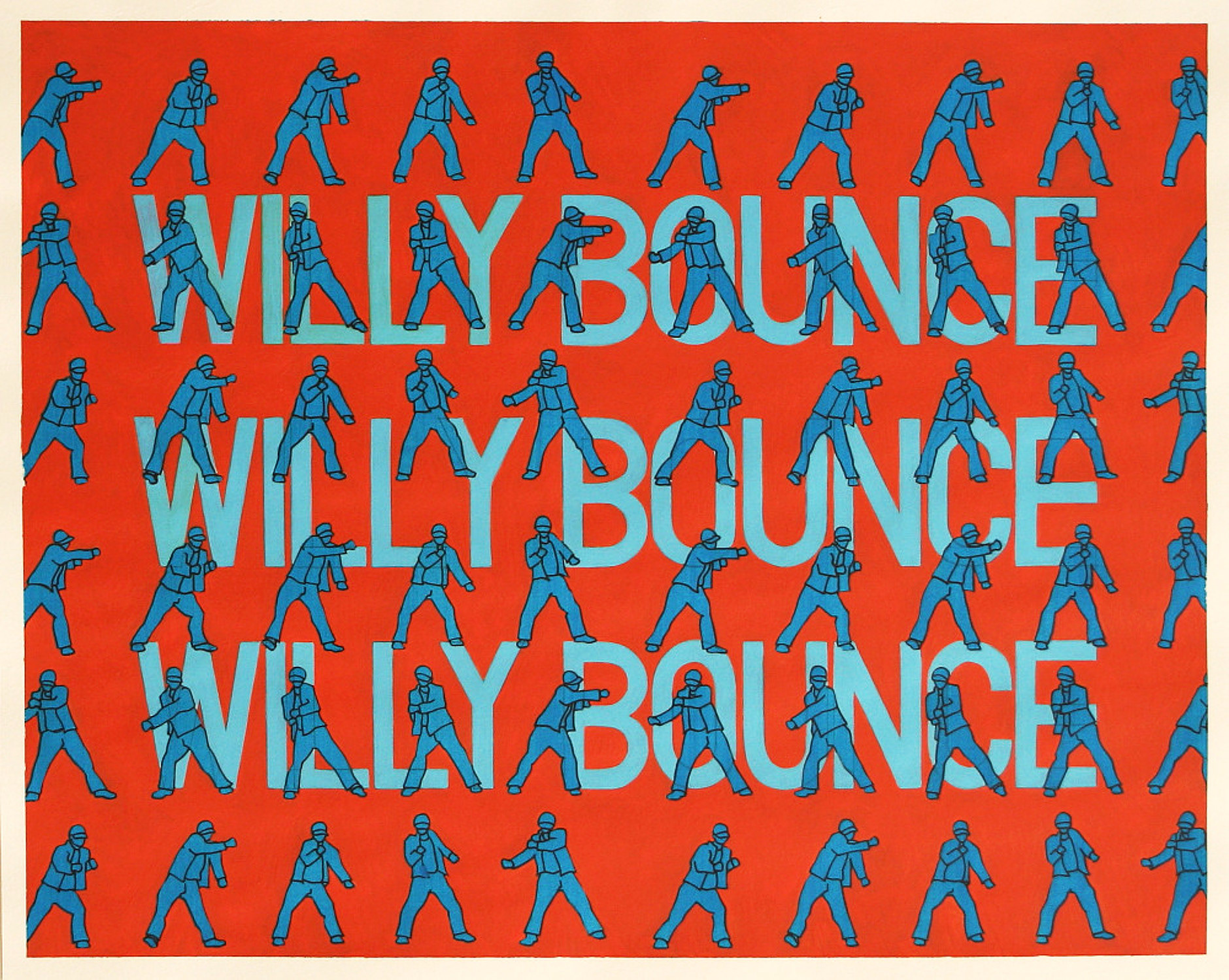 Willy Bounce, Acrylic & Ink on Paper, 50cm x 40cm (Sold)