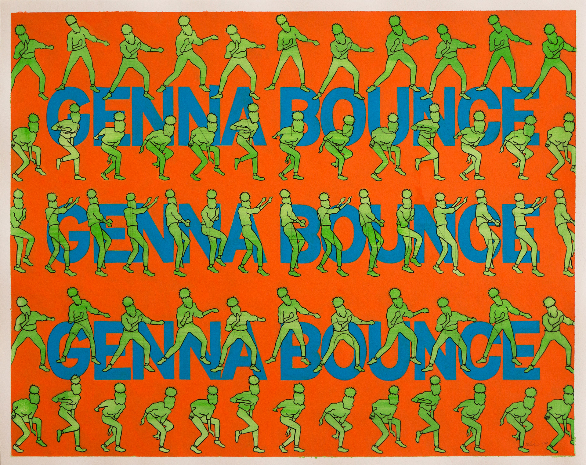 Genna Bounce, Acrylic on Cotton Rag, 50cm x 40cm (Sold)