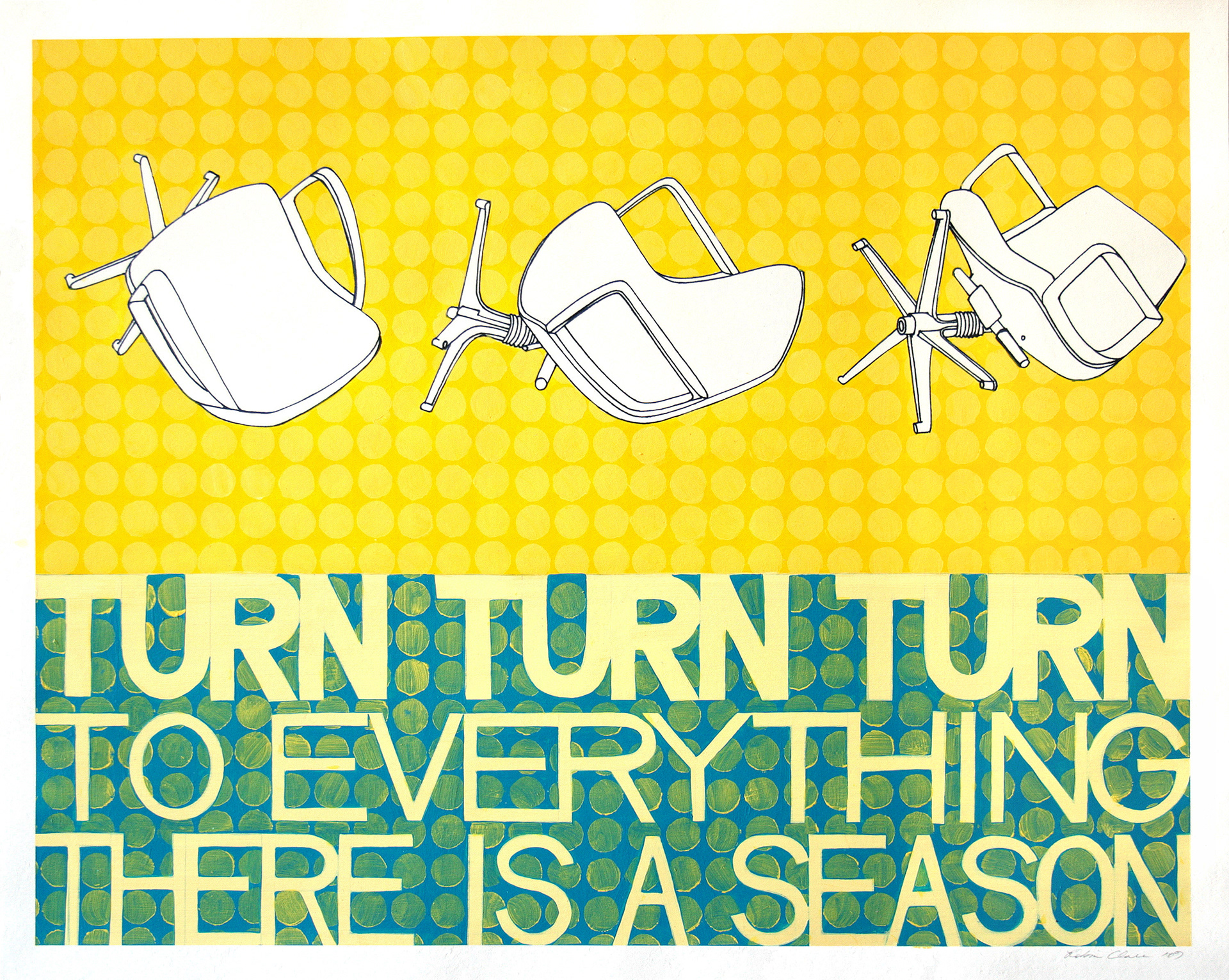 Turn Turn Turn, Acrylic & Ink on Paper, 50cm x 40cm