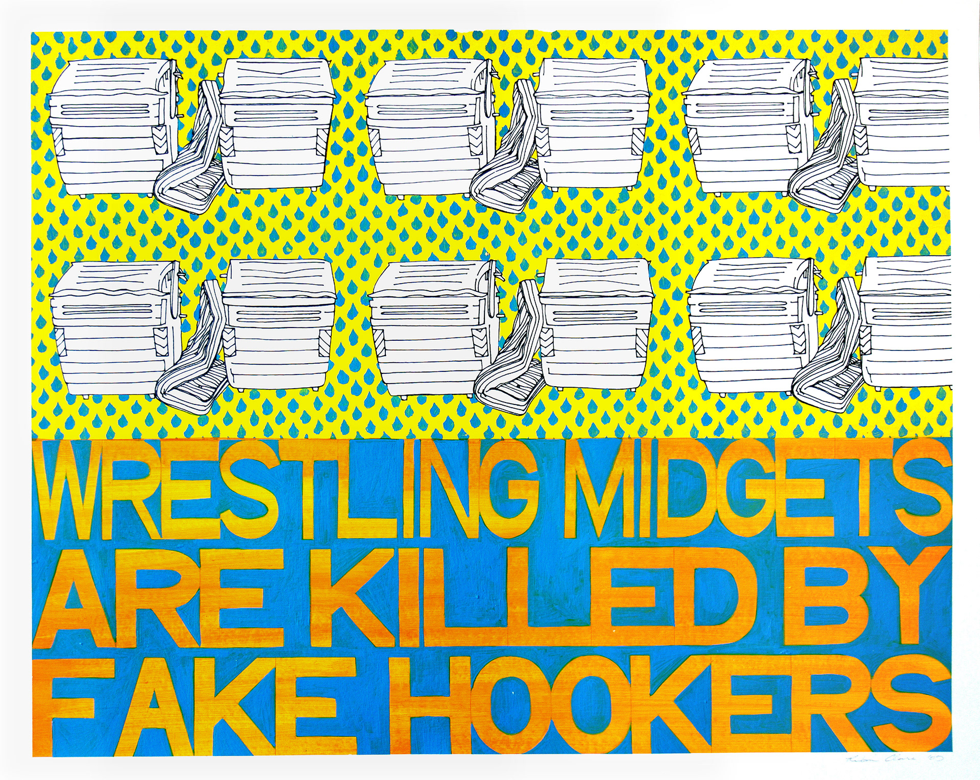 Fake Hookers, Acrylic & Ink on Paper, 50cm x 40cm