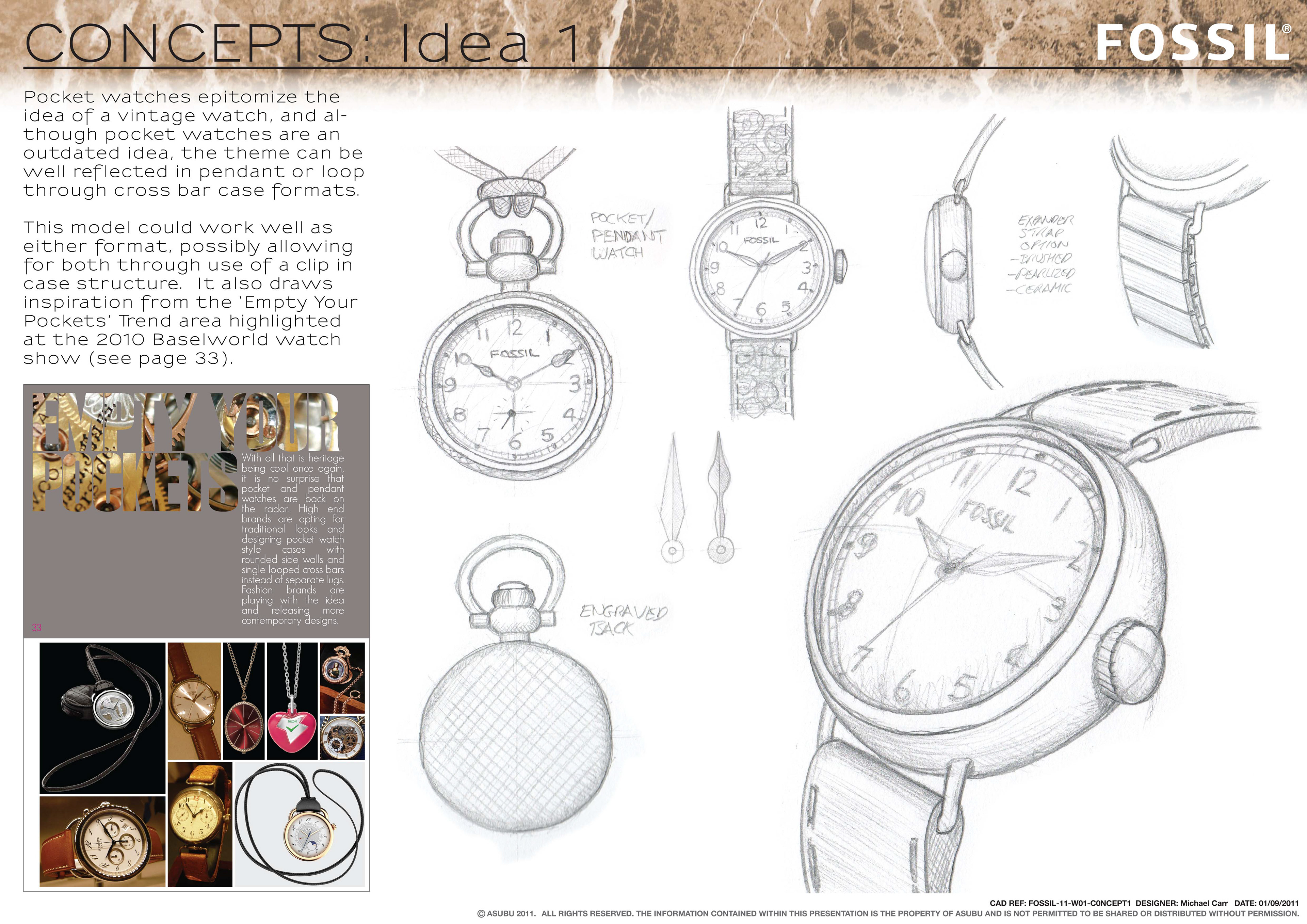 Michael Carr Portfolio - Fossil Ladies Watch Concept Project