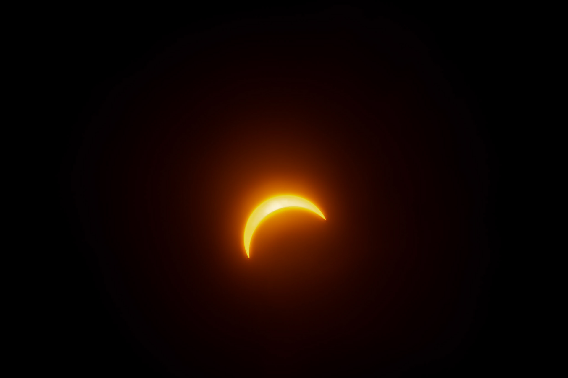 Partial Eclipse visible through clouds during the 2024 Total Solar Eclipse