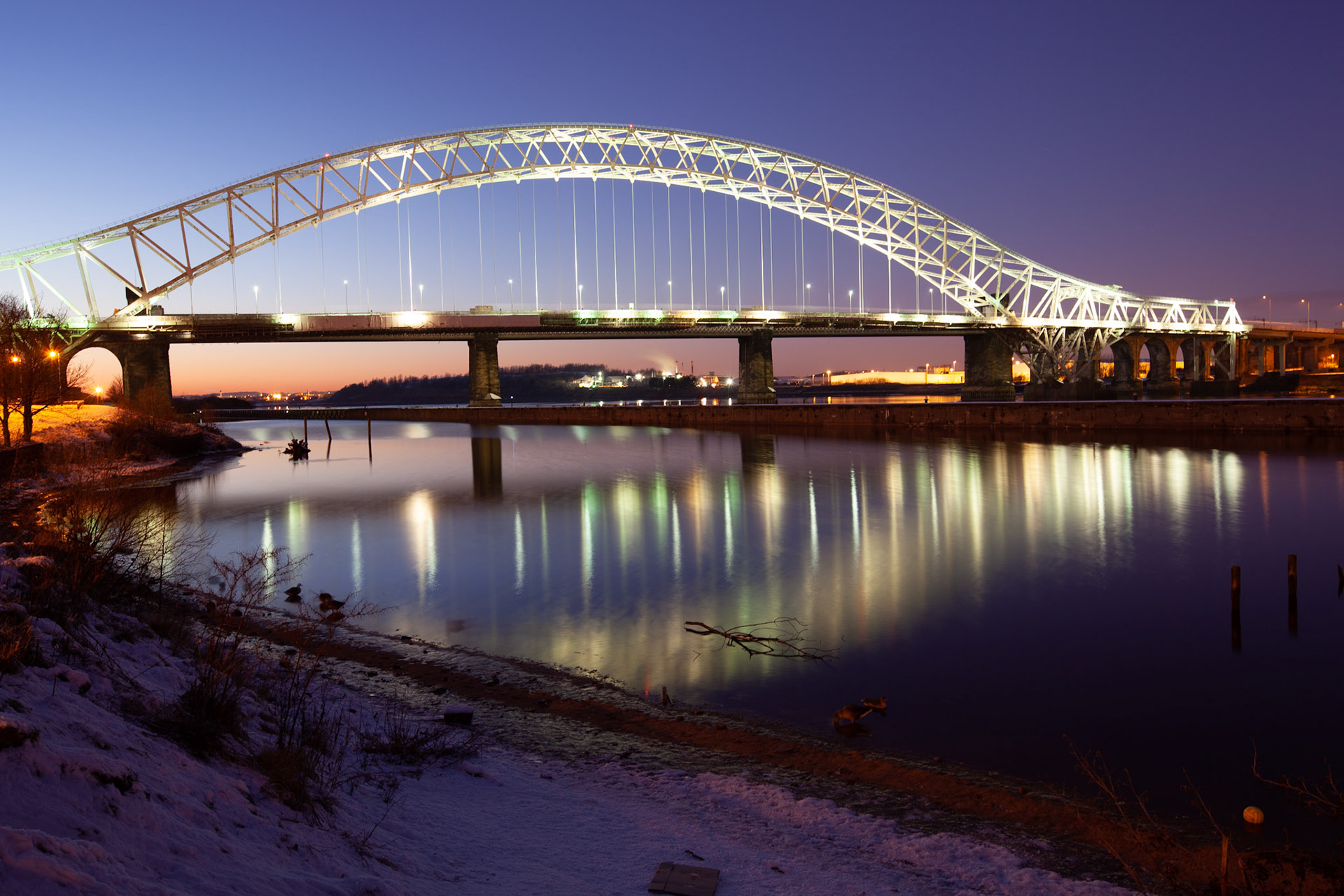 The Runcorn Widnes Silver Jubilee Bridge over the River Mersey