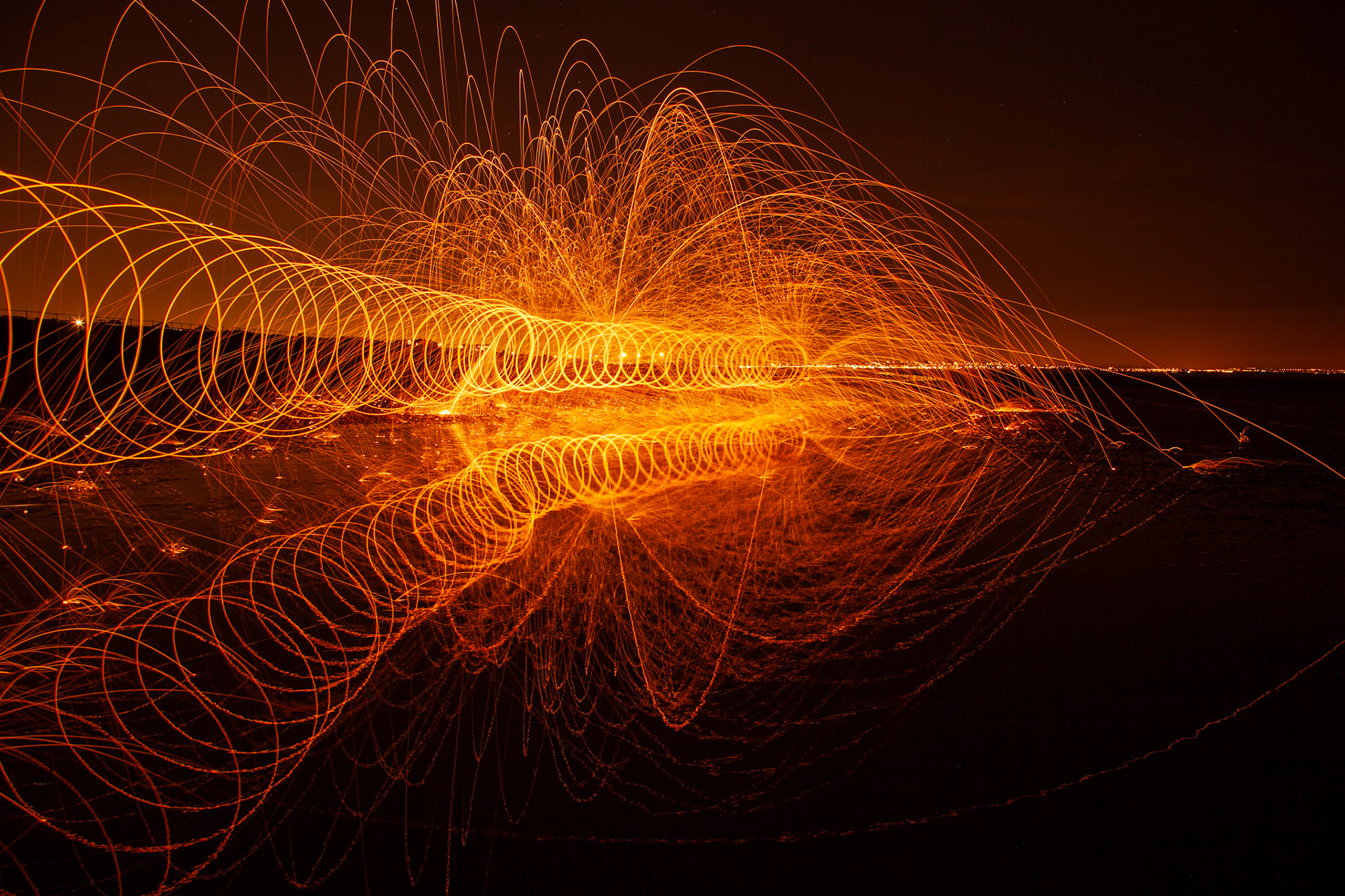 Crosby Beach - Spinning Fire