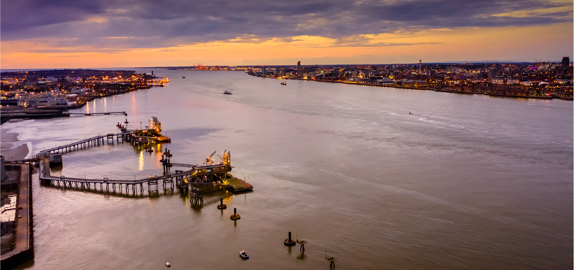 Twilight over The River Mersey