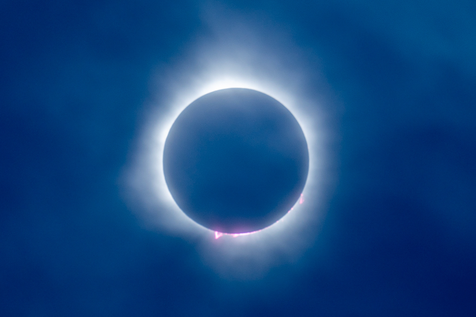 Solar prominences visible during the 2024 Total Solar Eclipse