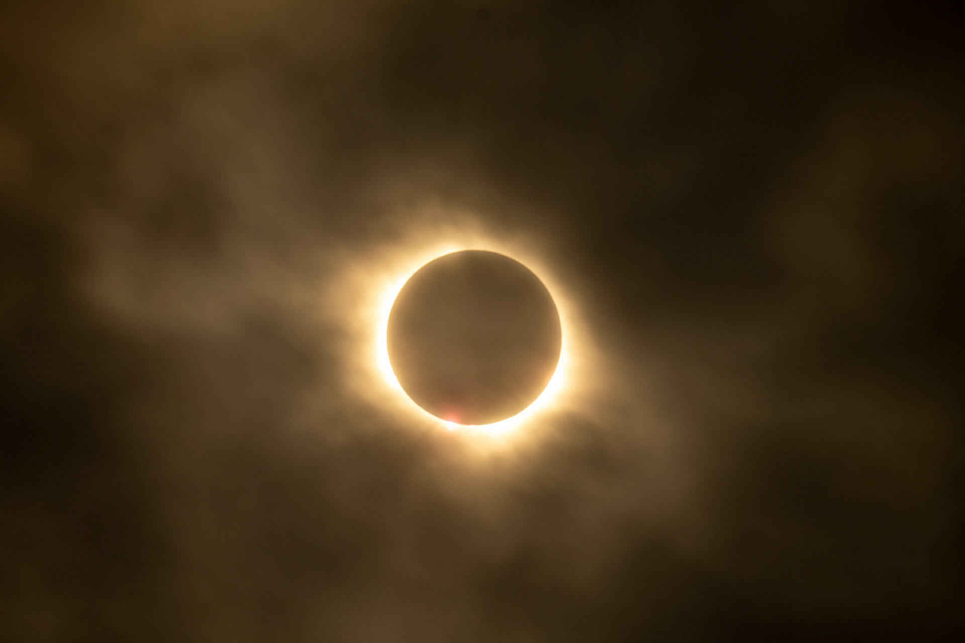 Totality through clouds during the 2024 Total Solar Eclipse