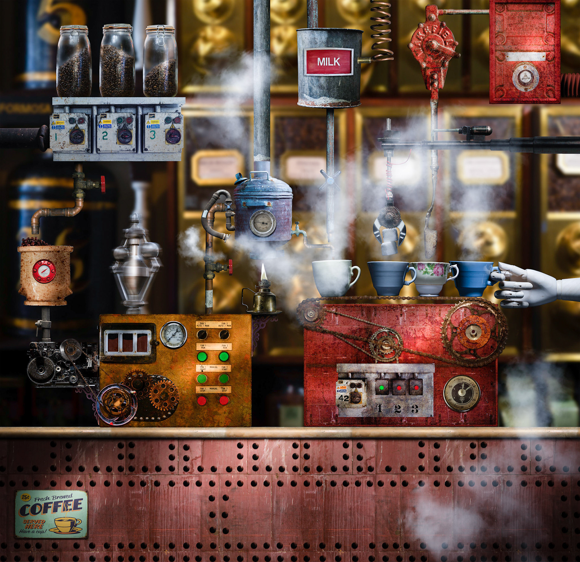 The Caffinatrix Espresso-Bot Deluxe