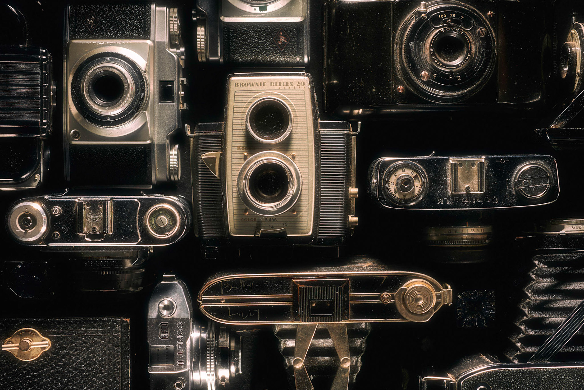 Collection of vintage film cameras