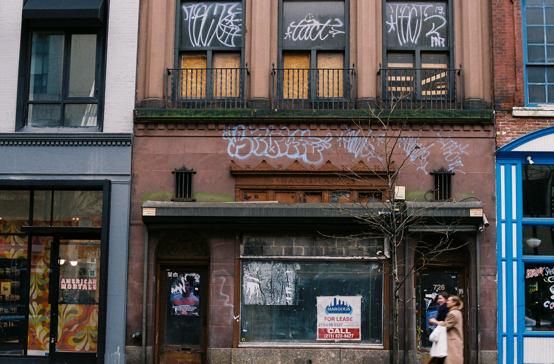 Center City. Nikon FE2 w/50mm f/1.4 AIS lens.  Shot on Fuji Superia400. Exposure not recorded. C41 Developed and scanned by local lab.