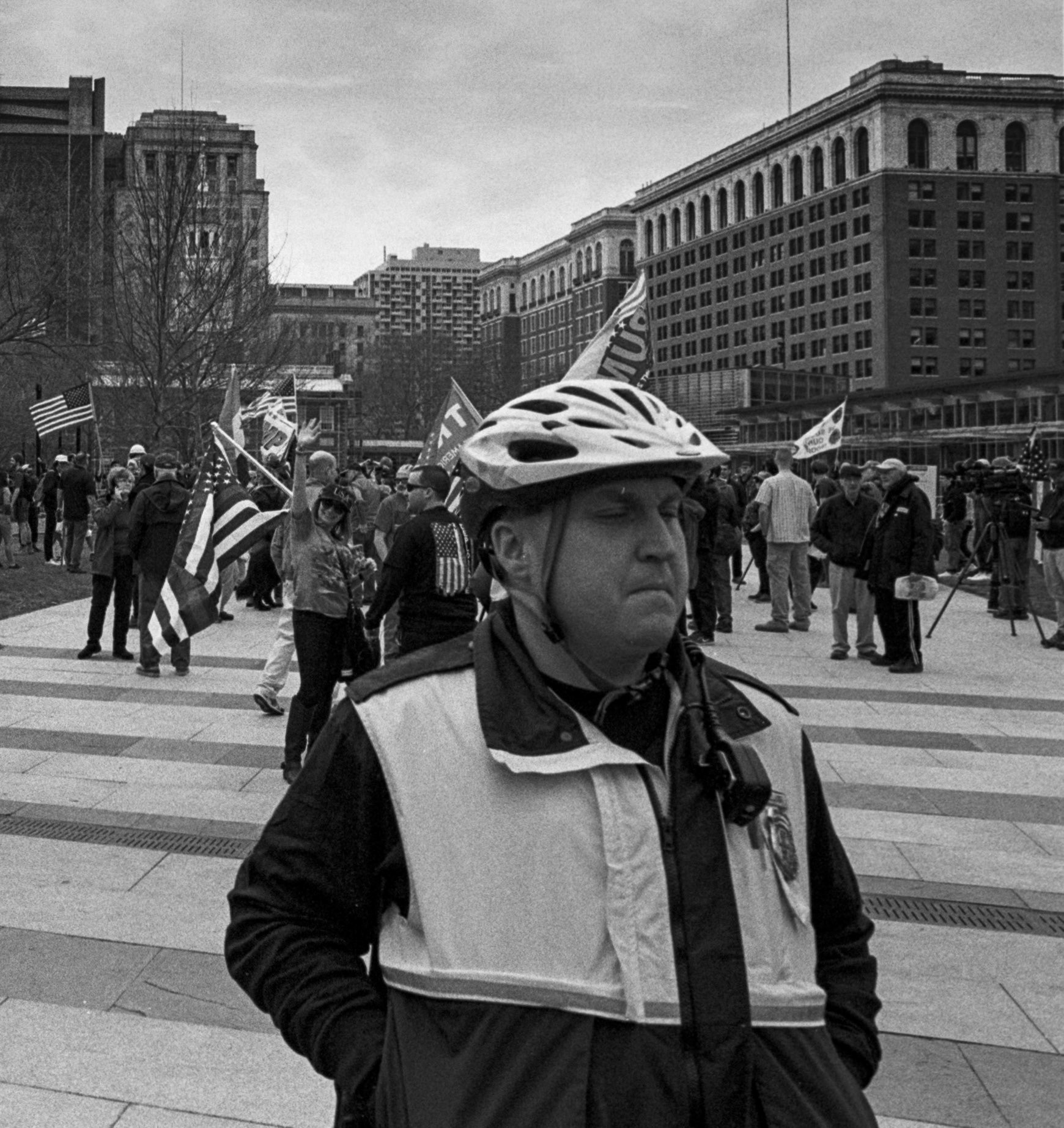2017 Philly MAGA March Image capture: Nikon FE2 on Ilford HP5 35mm film. Shot at ISO 400. Hand developed in Ilford HC