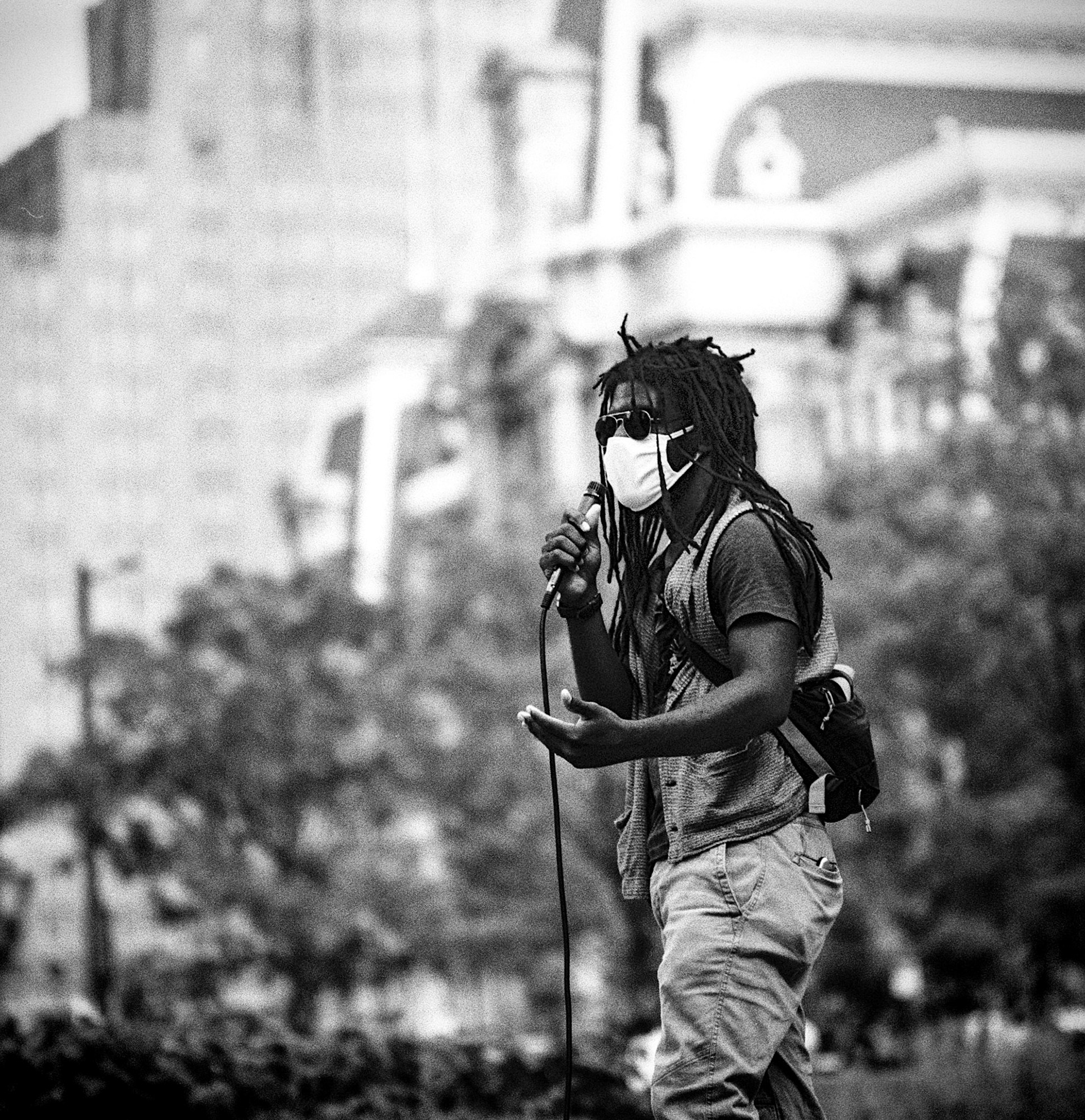 Justice For George Floyd Public Speak Out - Philadelphia -  June 29 2020 / Nikon FE2 Ilford Delta 100