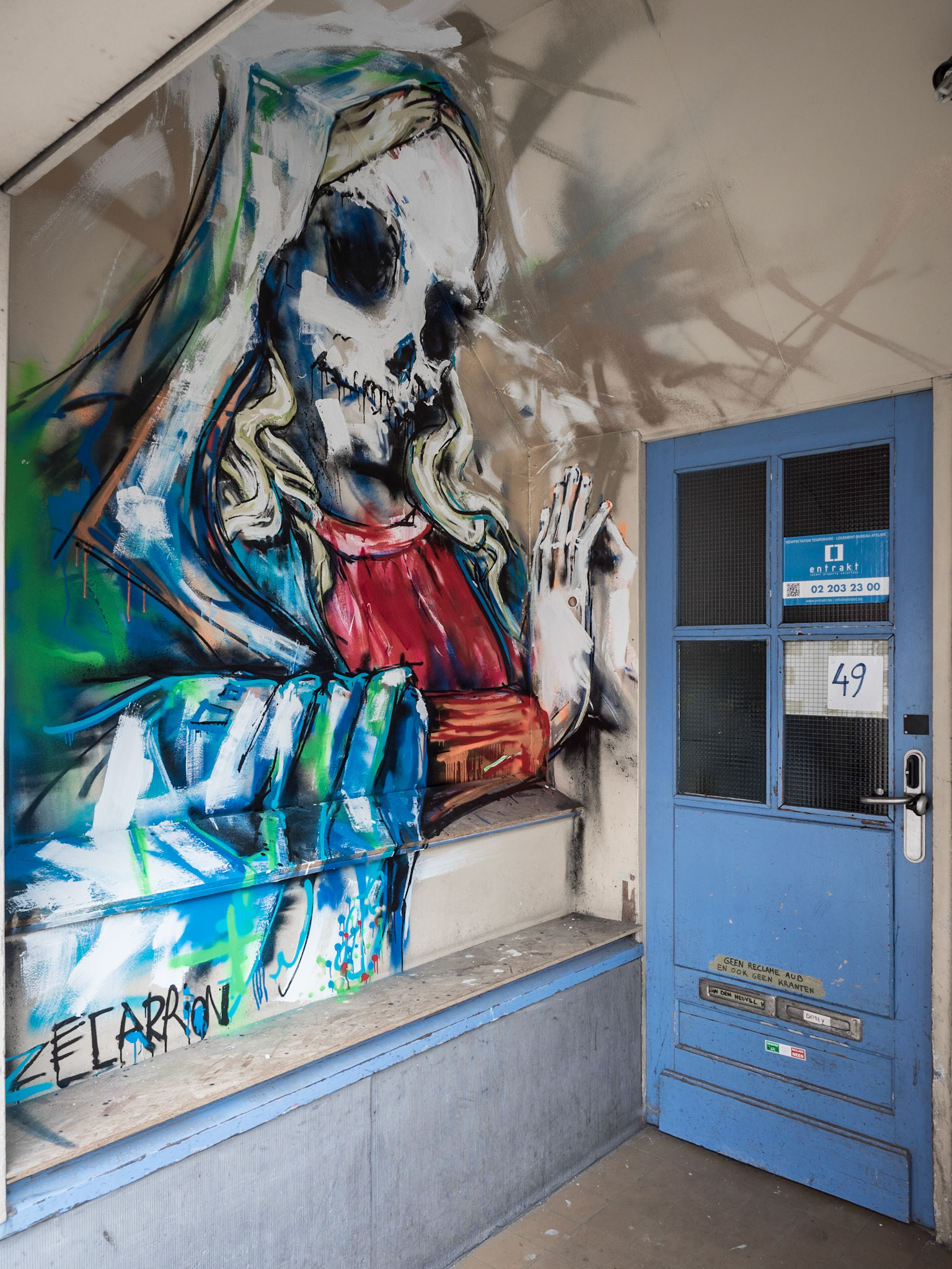 Hier wohnt der Tod - Graffiti in Brügge
