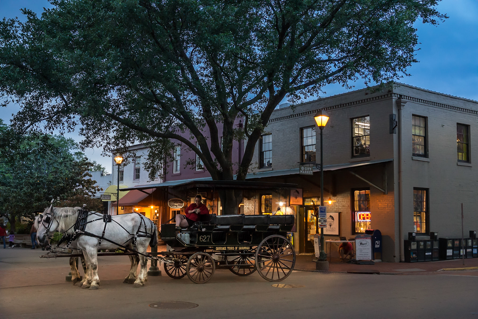 Savannah, Georgia am Abend