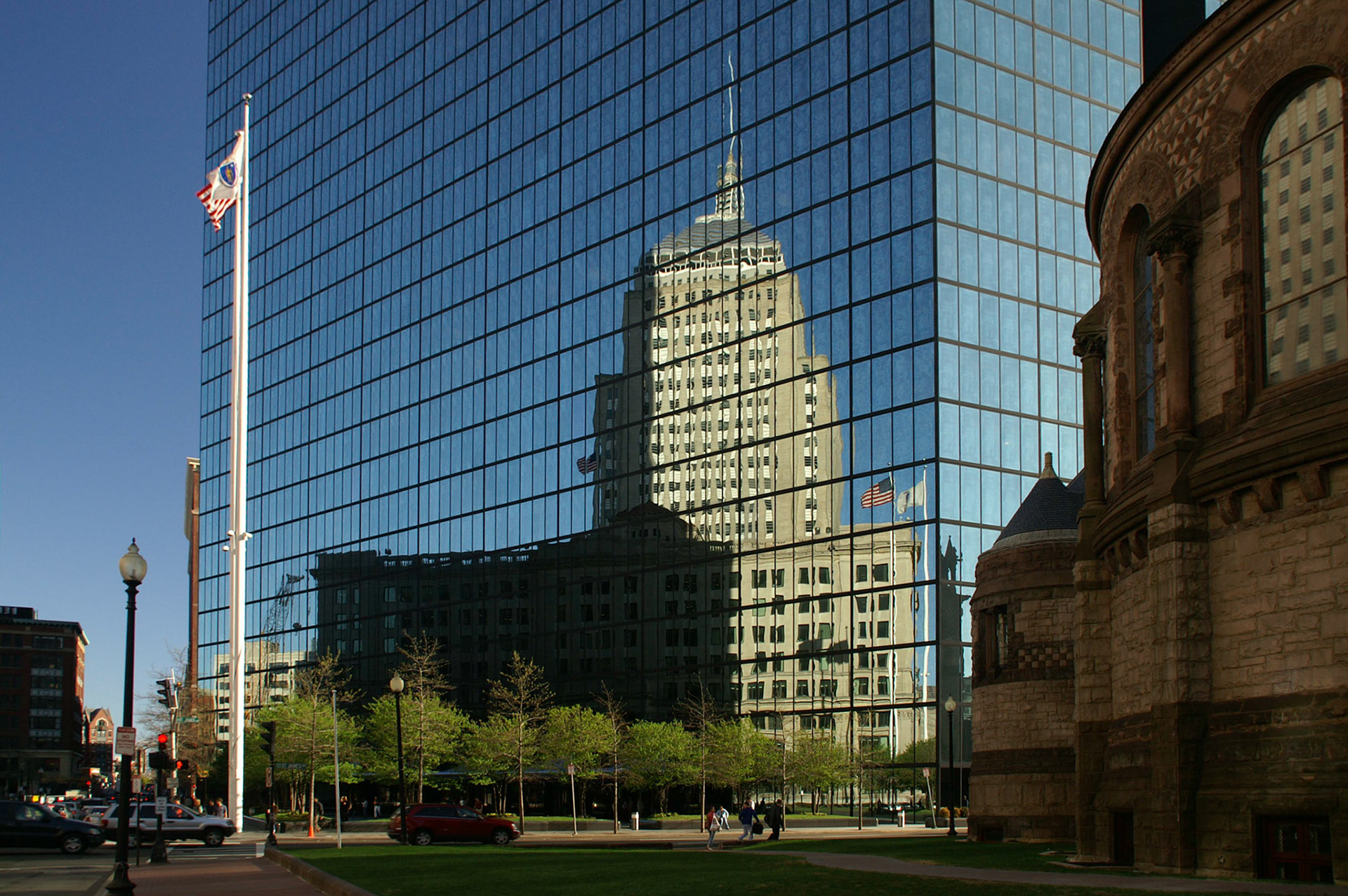 Spiegelung im Financial District Boston