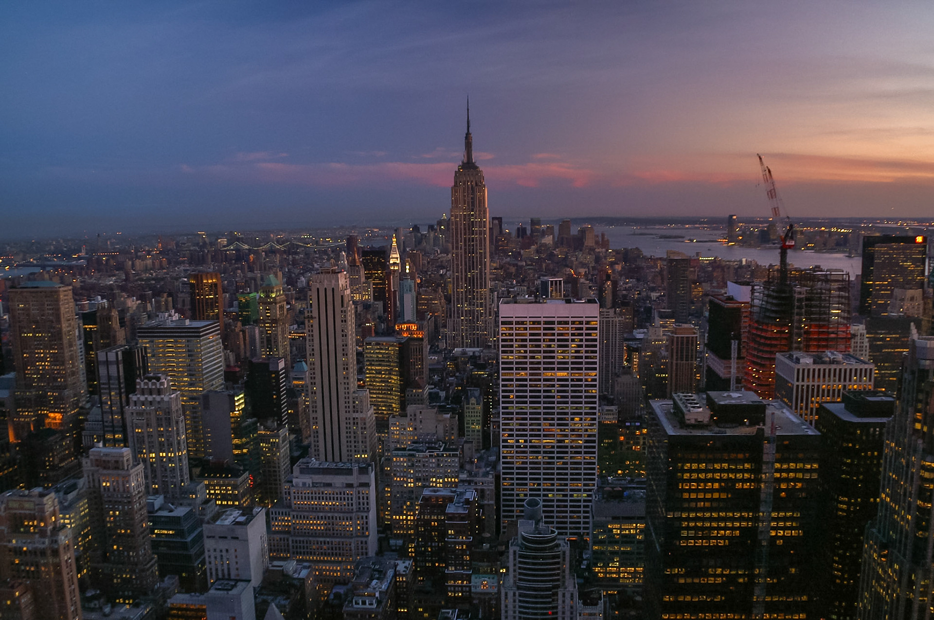 Blick vom Rockefeller Center am Abend