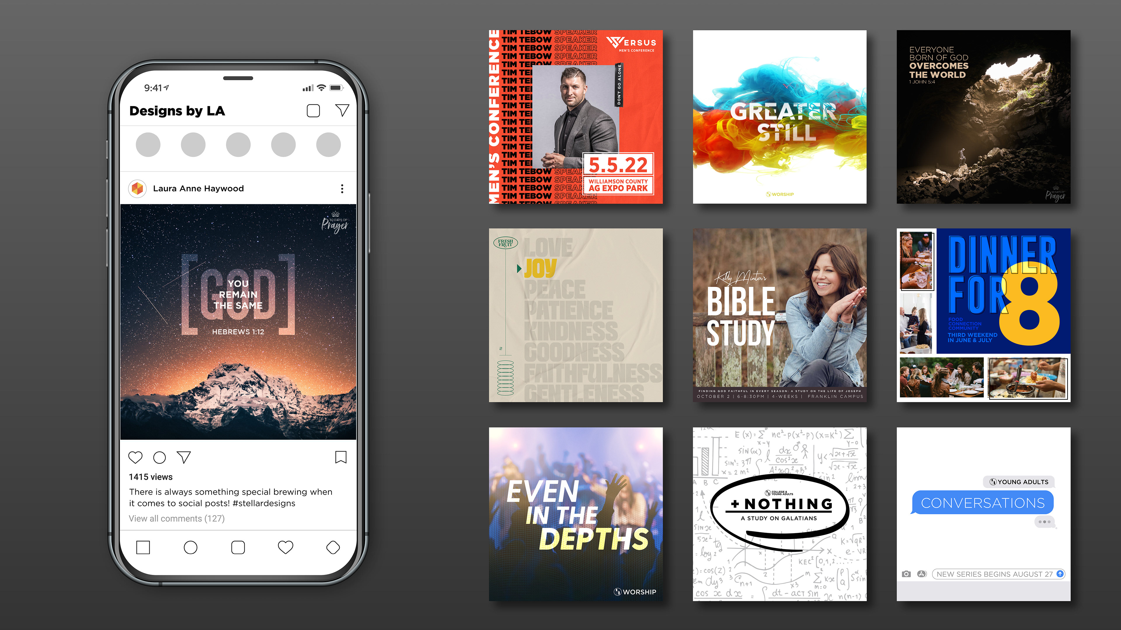 Variety of social posts