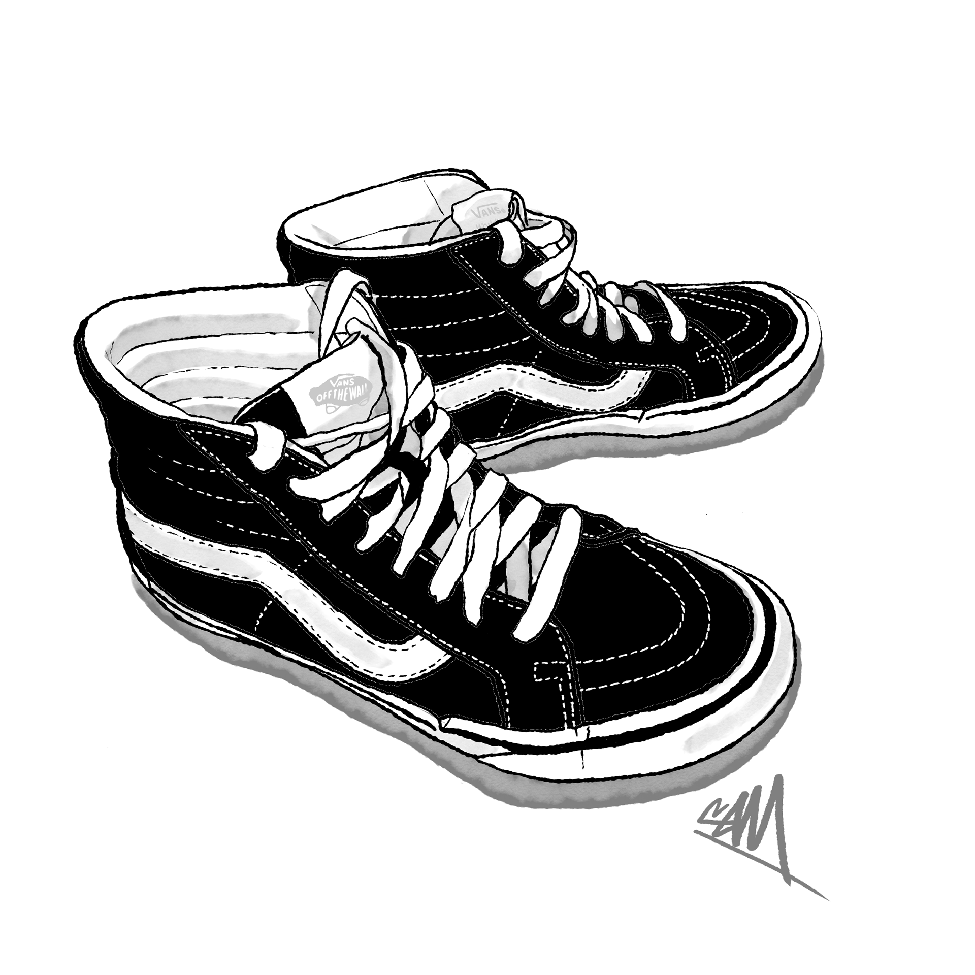Vans off the wall Illustration action sport extreme - Electrorouge