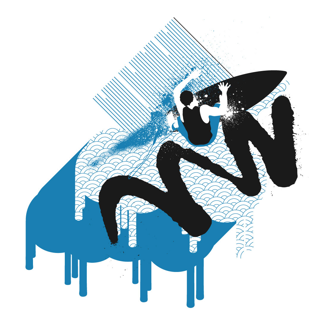 Surf Illustration action sport extreme - Electrorouge