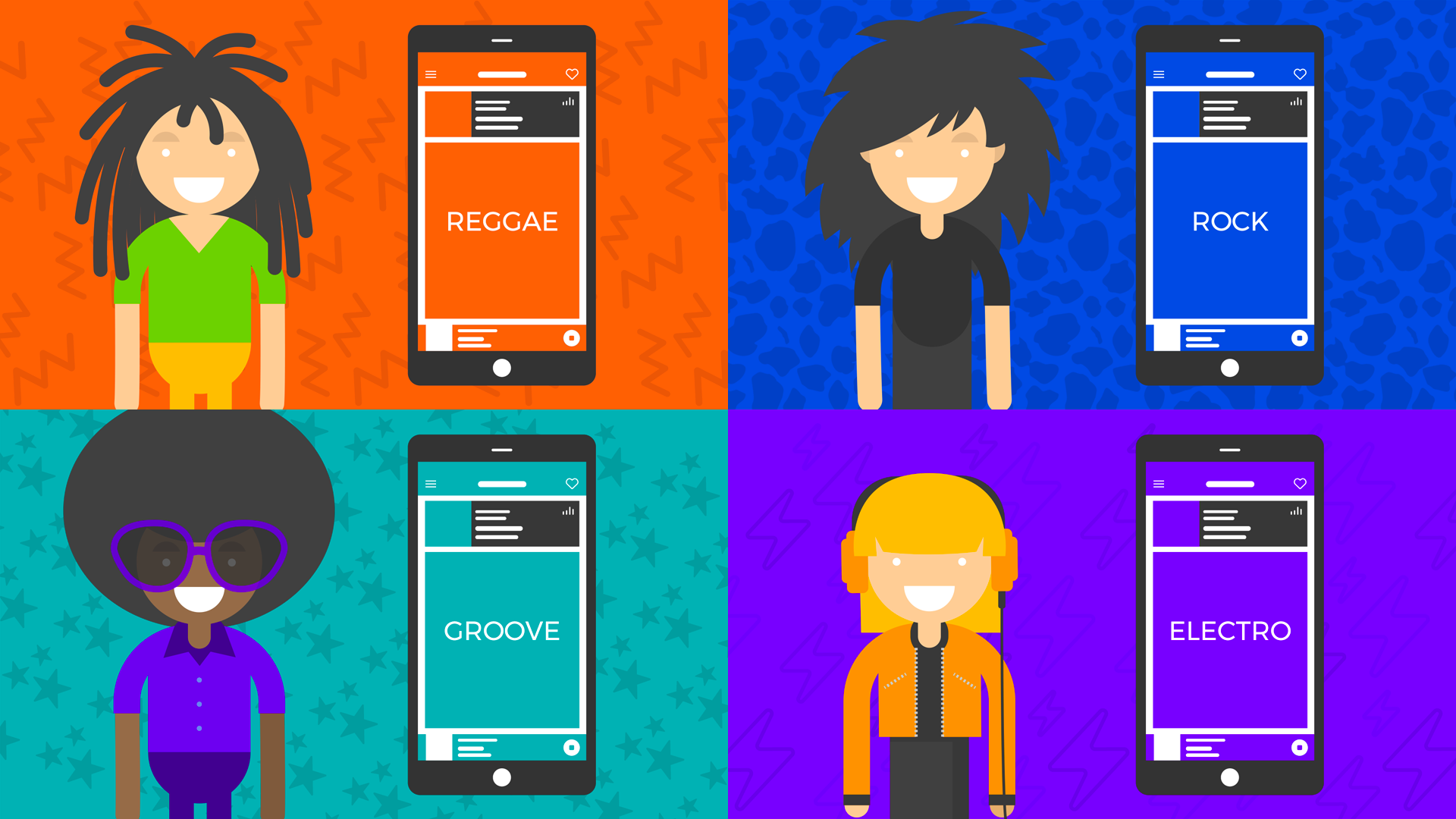 Moodboard Film produit App webradio FIP Radio France - Electrorouge