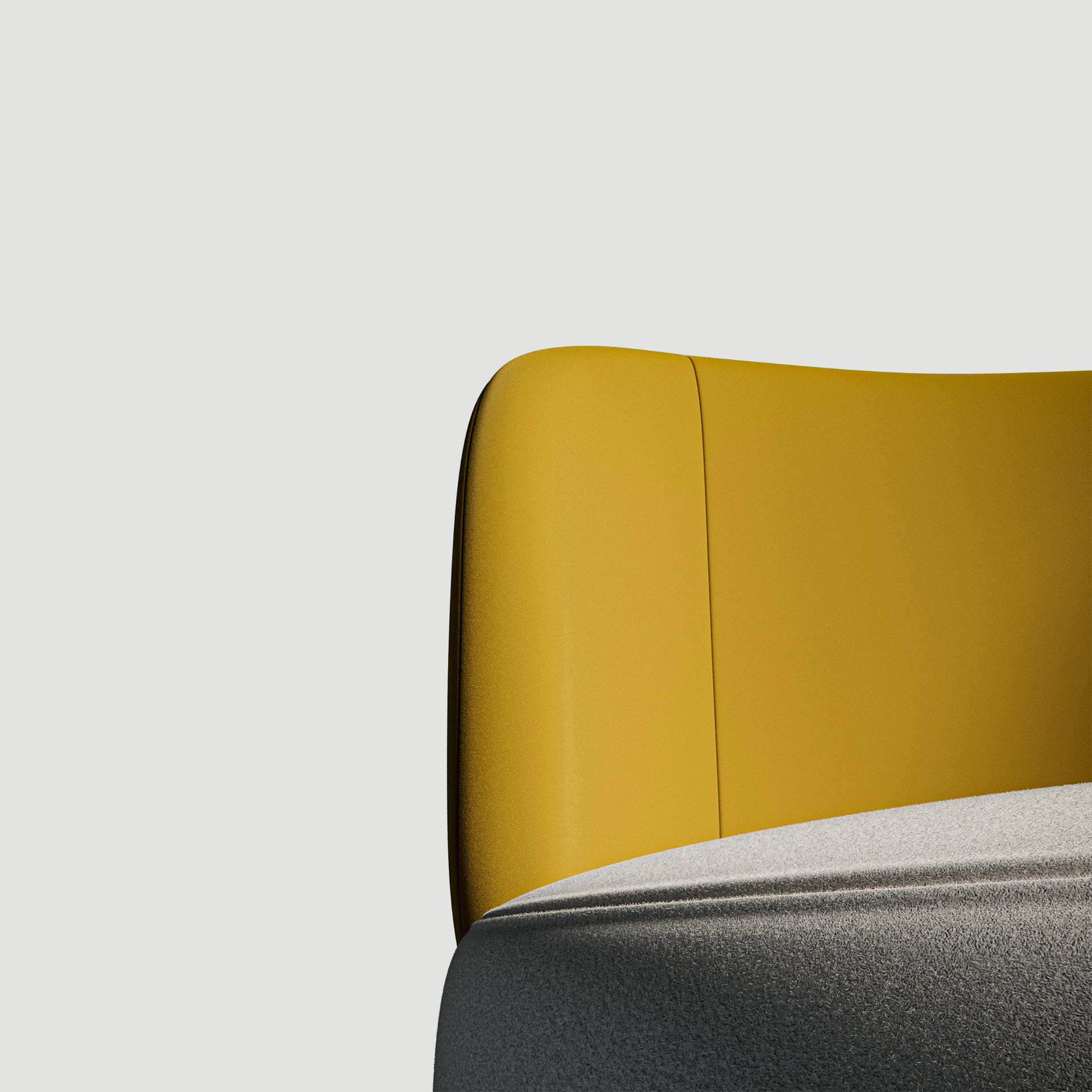 “Render 3D fotorrealista de una silla moderna de diseño blanca y amarilla” 