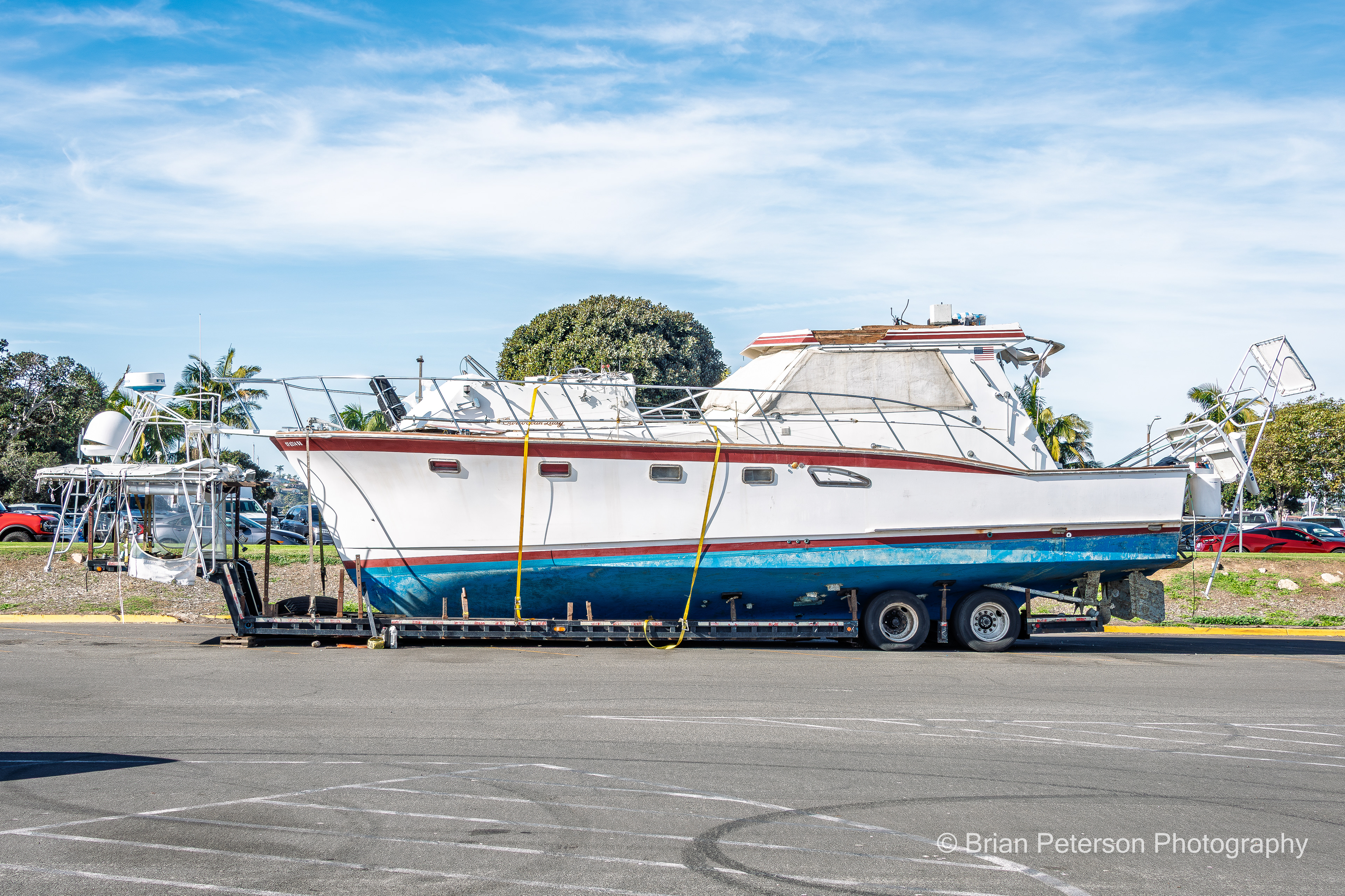 In a parking lot on Shelter Island