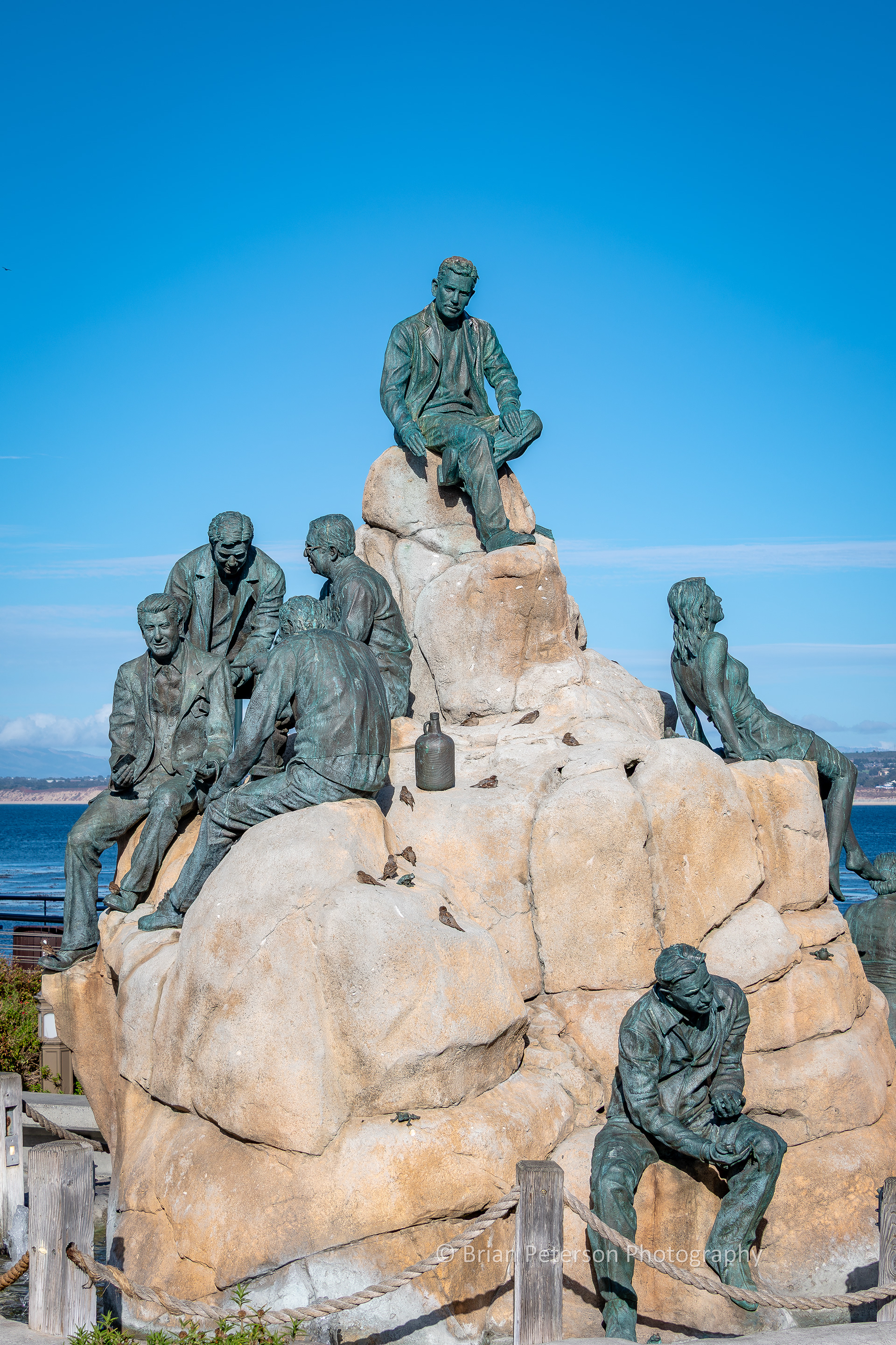 DSC_1661-3: Cannery Row Monument Statue. See John Steinbeck, Doc Ricketts and Crew.