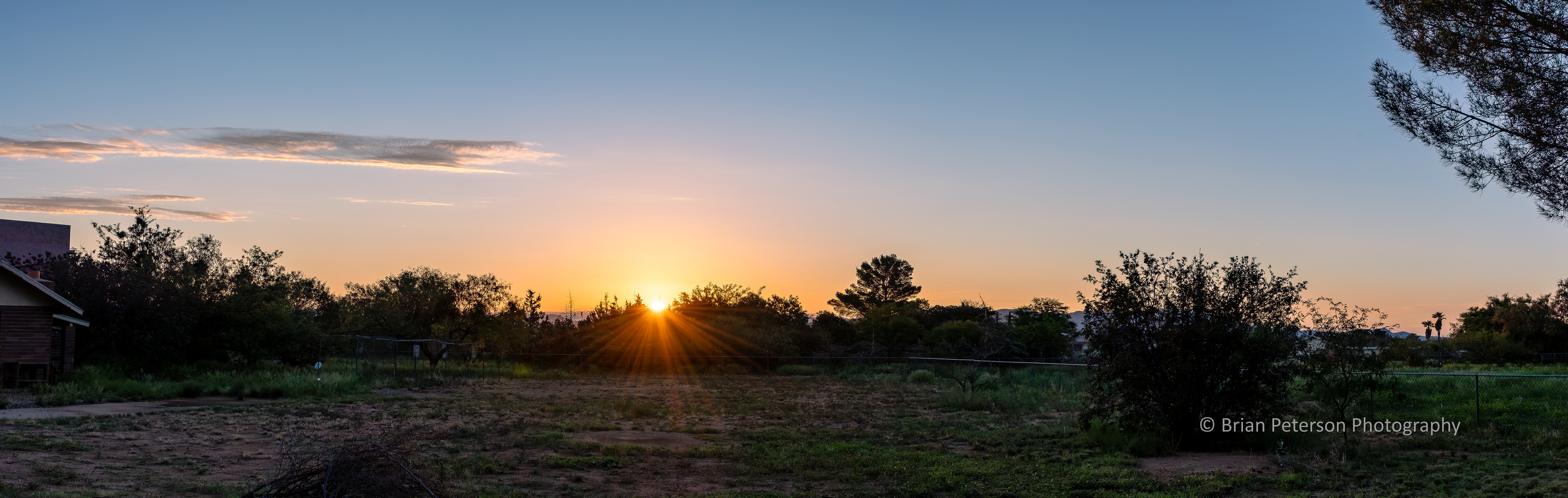 This is the sunrise panorama on August 1 in my backyard.