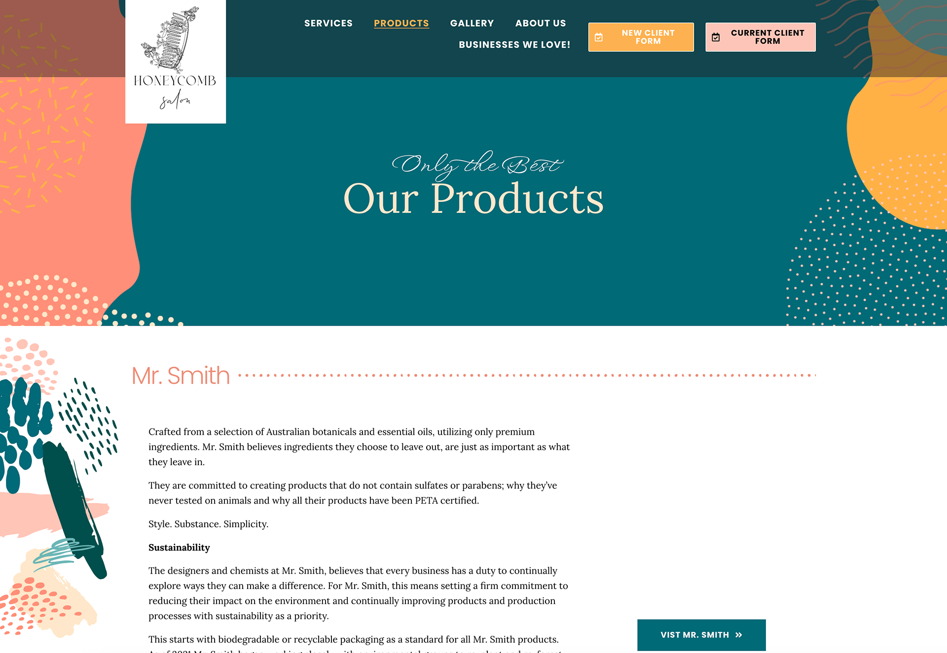 Products Page