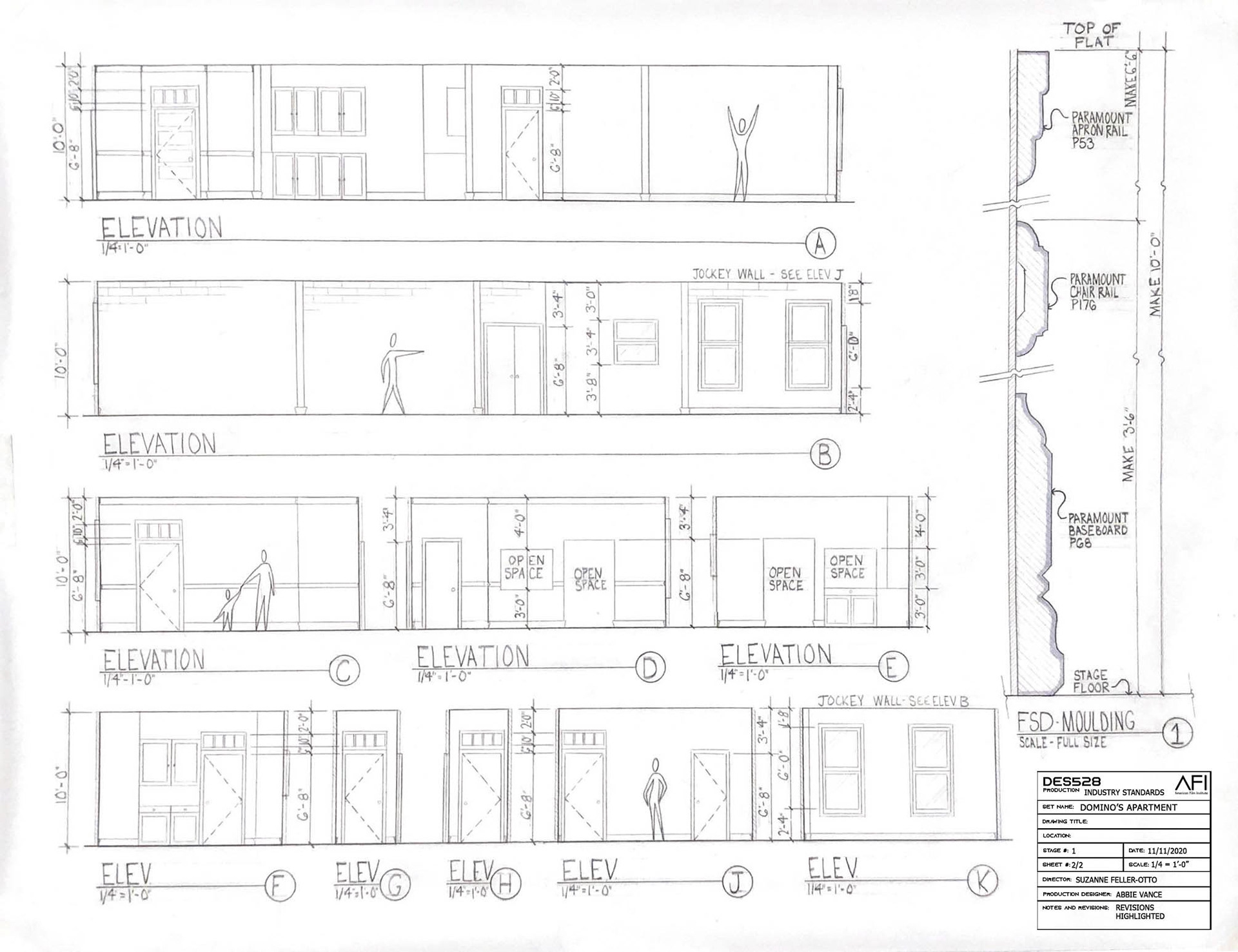 Seinfeld - Int. Domino's Apartment: Elevations and Detail - Academic Exercise 2020
