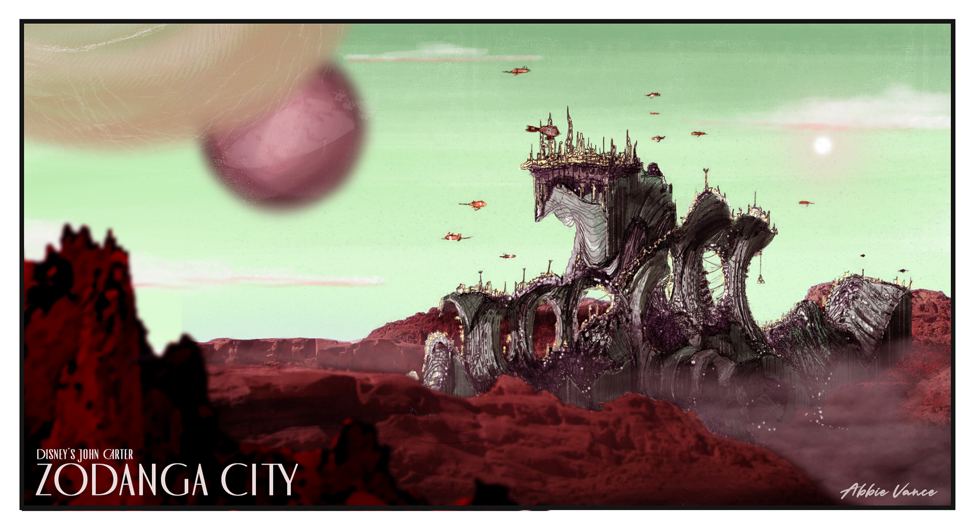 Disney's John Carter - Zodanga City - Drawn by Hand & Photoshop (Speculative)