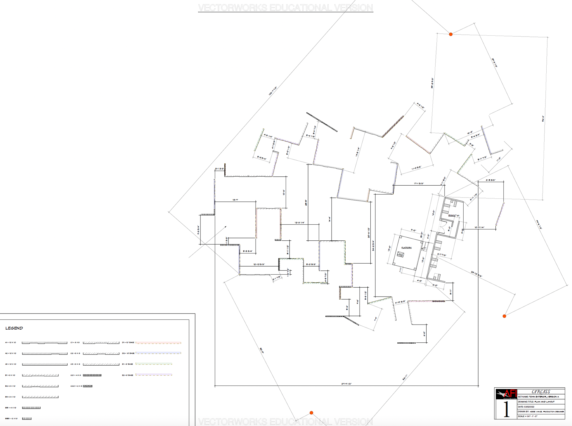 Carcass (2022) - Ext. Rouen: Location Layout Plan - Vectorworks