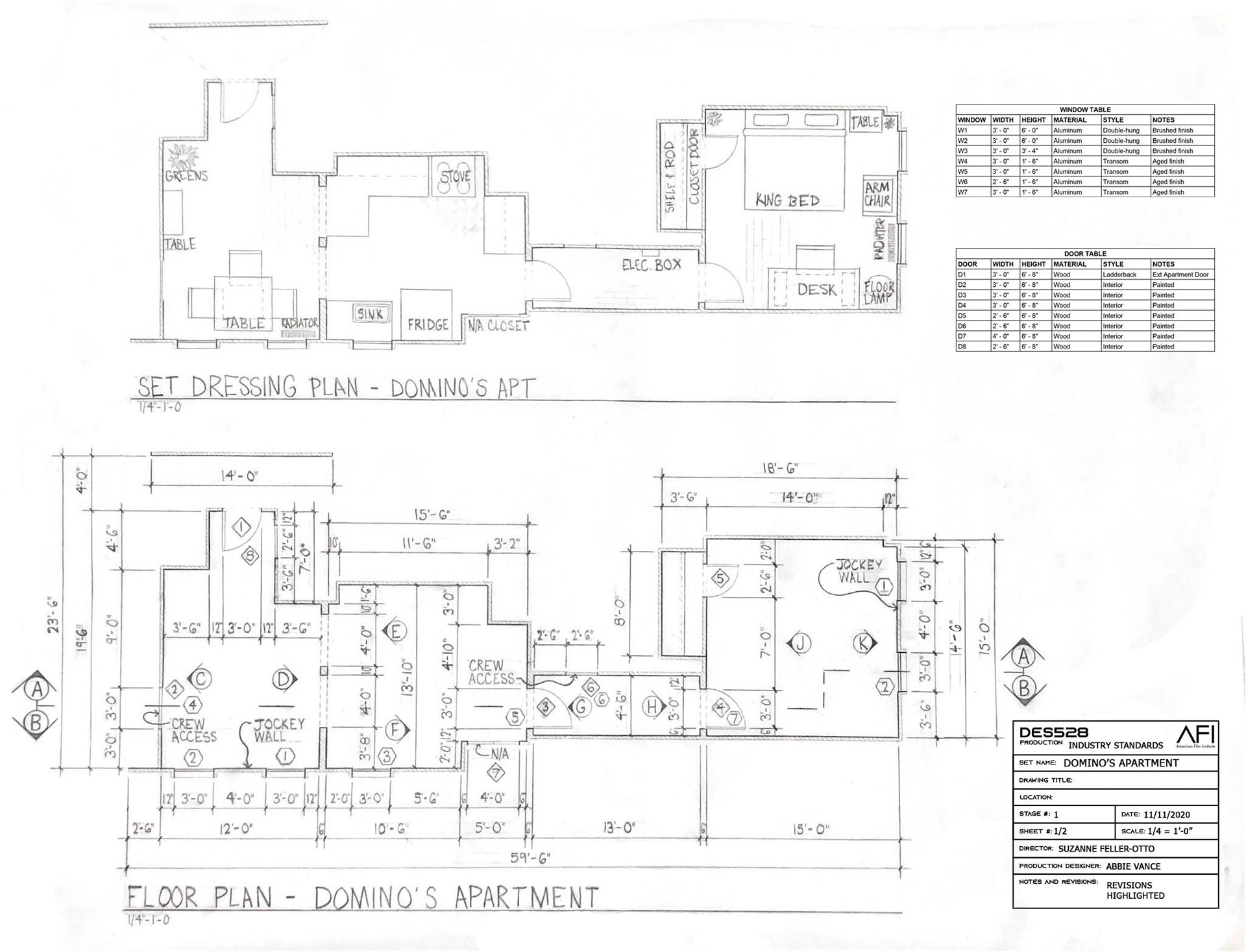 Seinfeld - Int. Domino's Apartment: Plan & Director's Plan - Academic Exercise 2020
