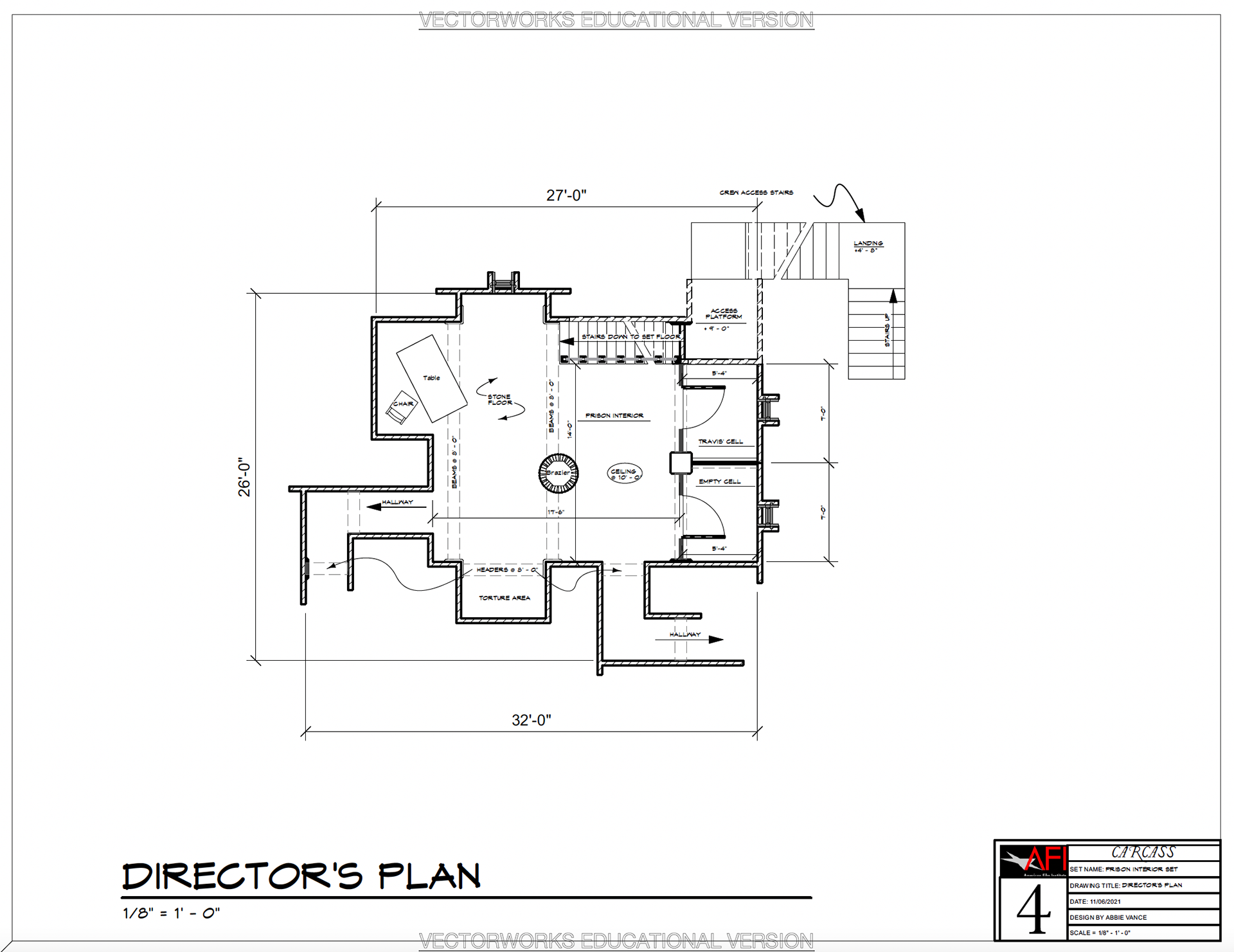 Carcass (2022) - Int. Prison: Director's Plan - Vectorworks