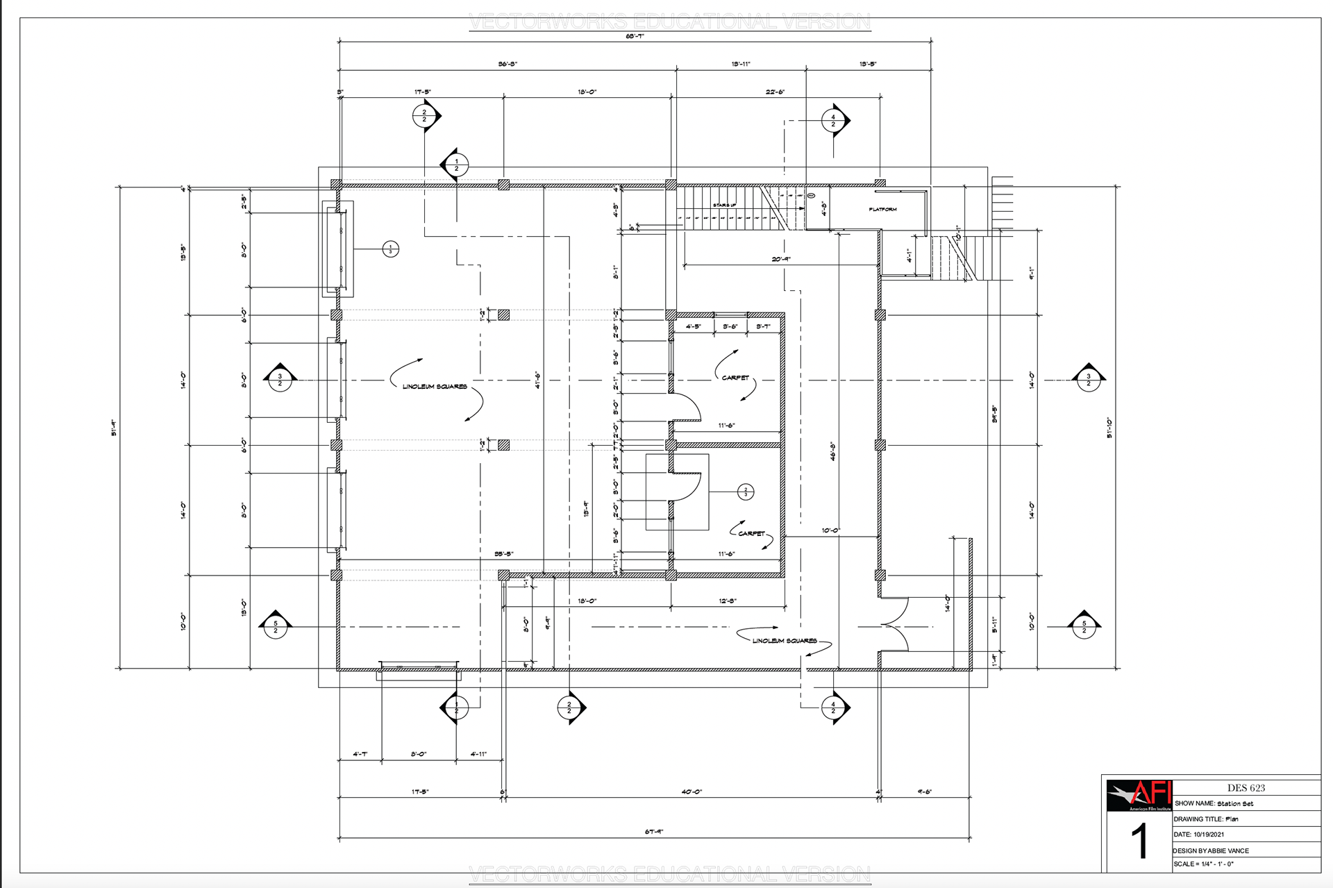 Big Love - Int. Police Station: Plan - Academic Assignment 2021 - Vectorworks