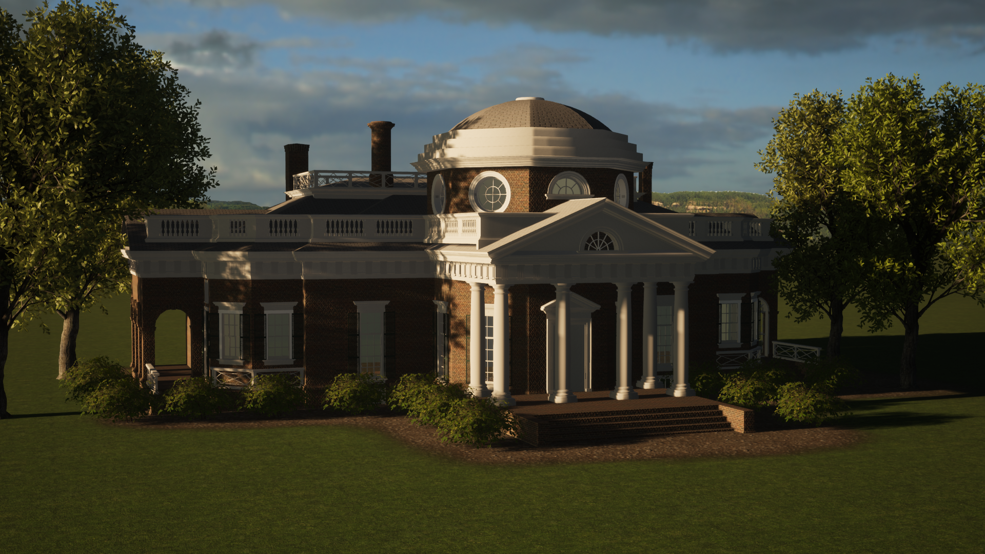 Monticello - Modeled in Vectorworks, Rendered in TwinMotion - Academic Exercise 2021