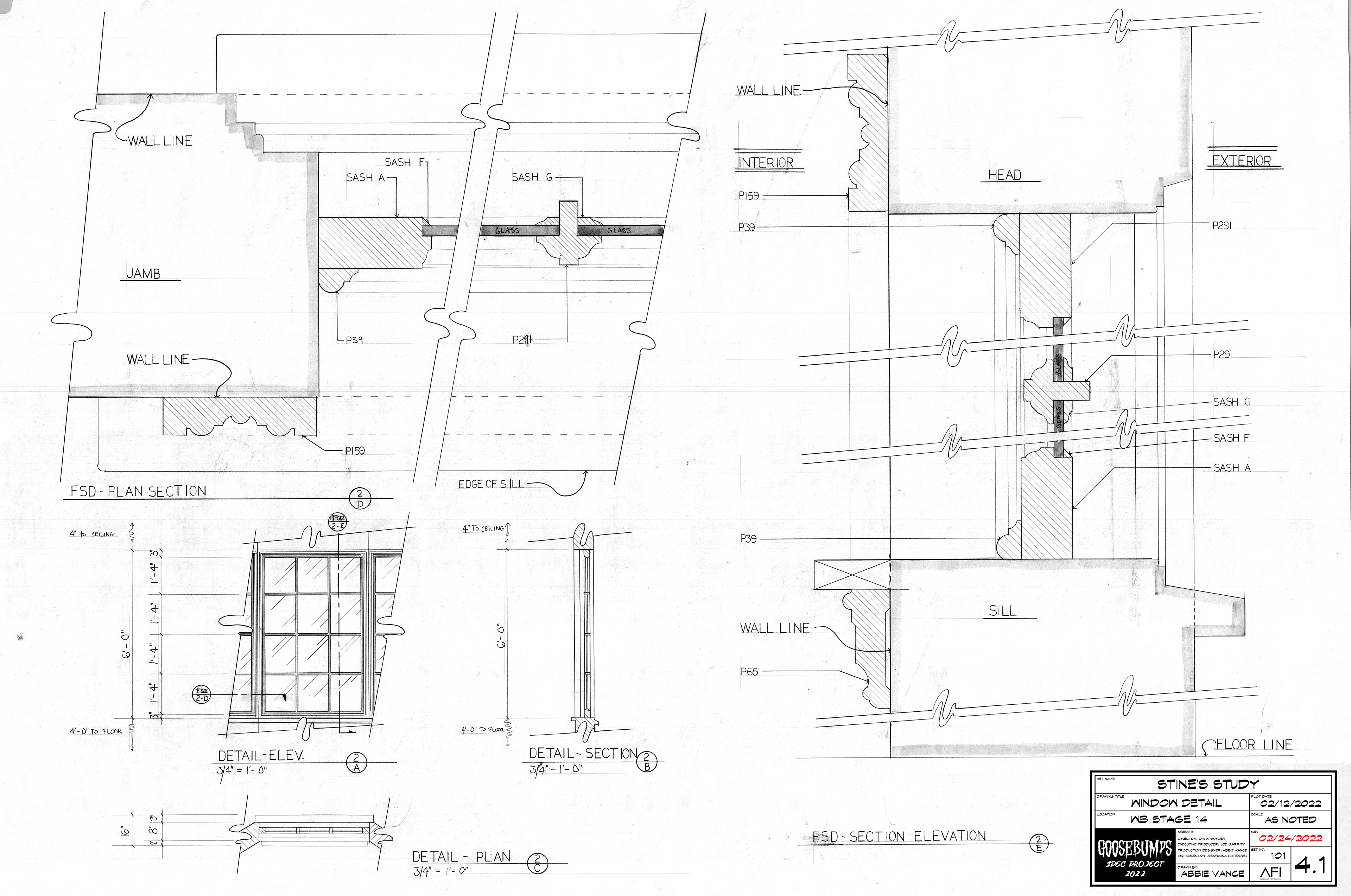 Goosebumps - Int. Stine's Study: Window Detail - Speculative Project 2022