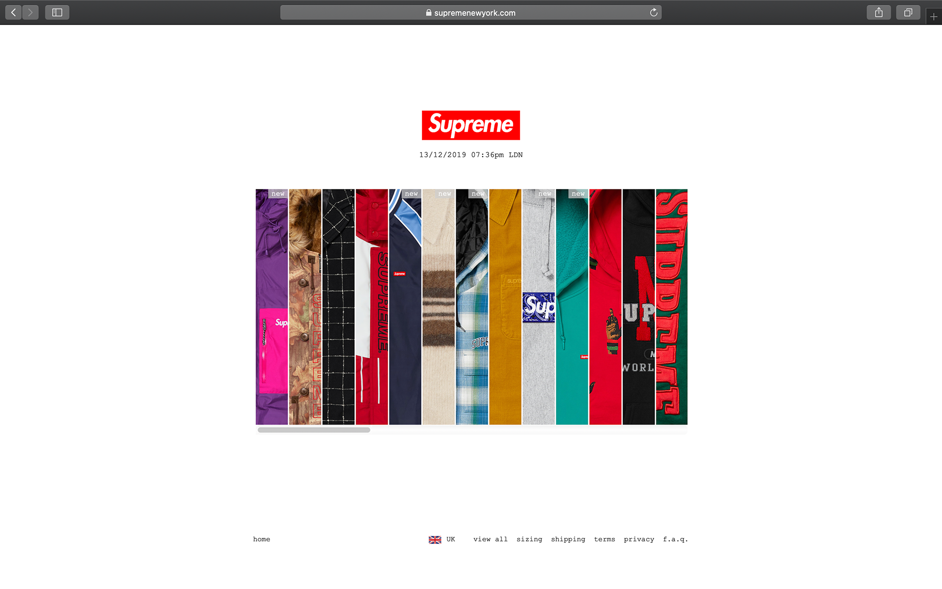 Supreme website clearance