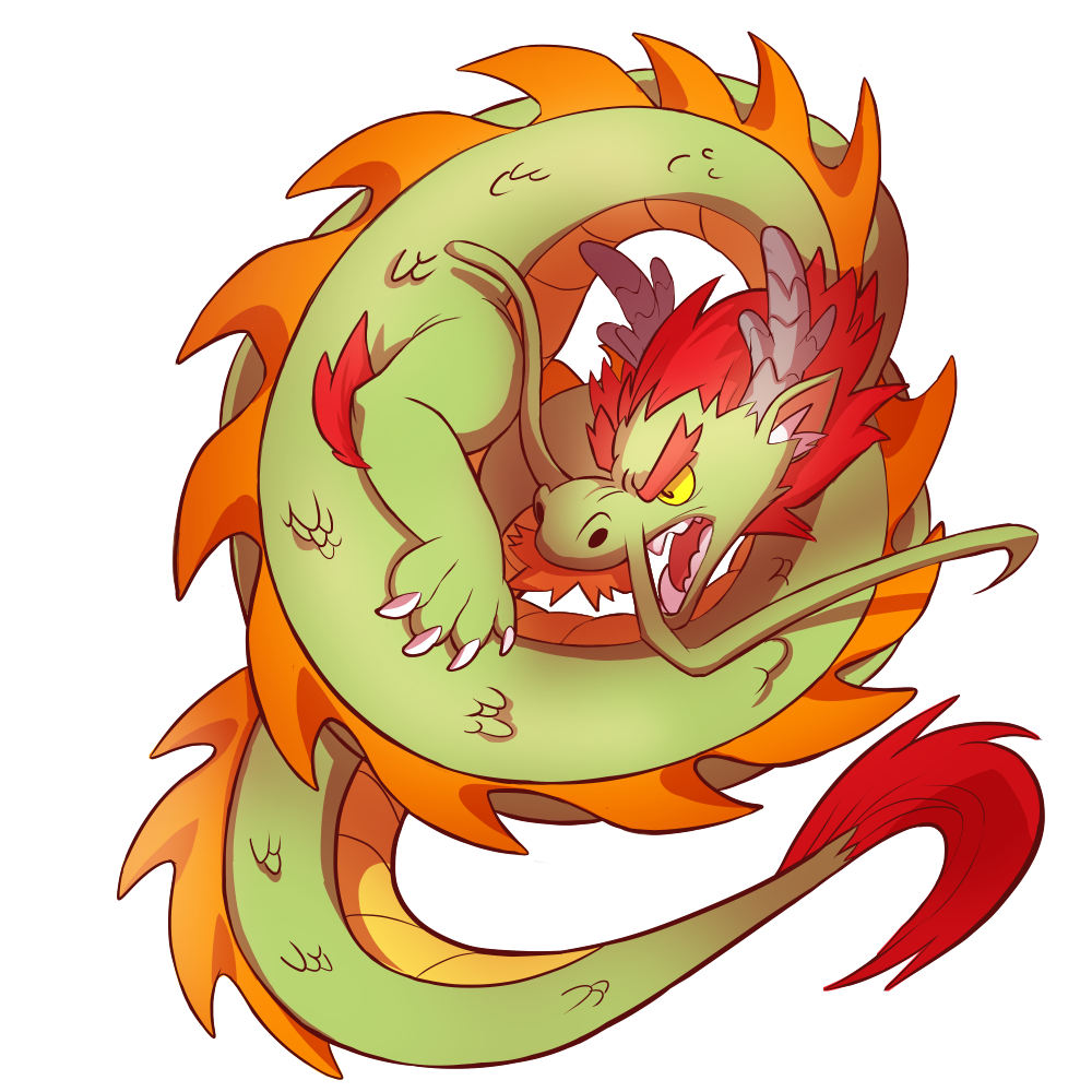 Unused dragon character design. Clip Studio Paint.