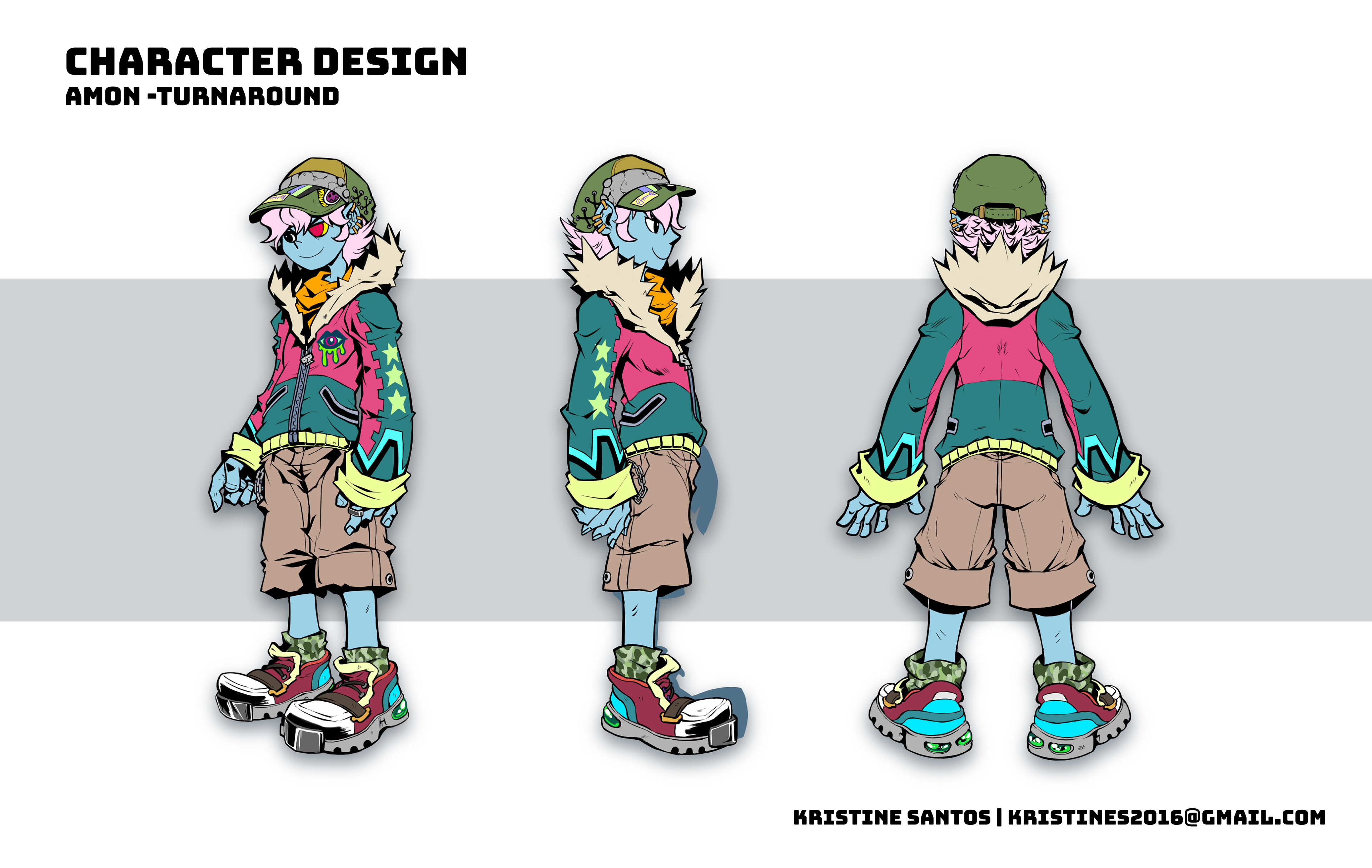 Character turnaround for "Amon." Done in Clip Studio Paint.