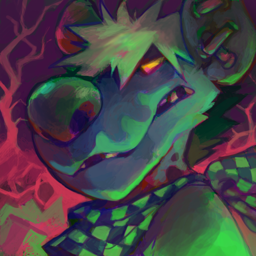 Painted icon of an original character. Done in Clip Studio Paint.