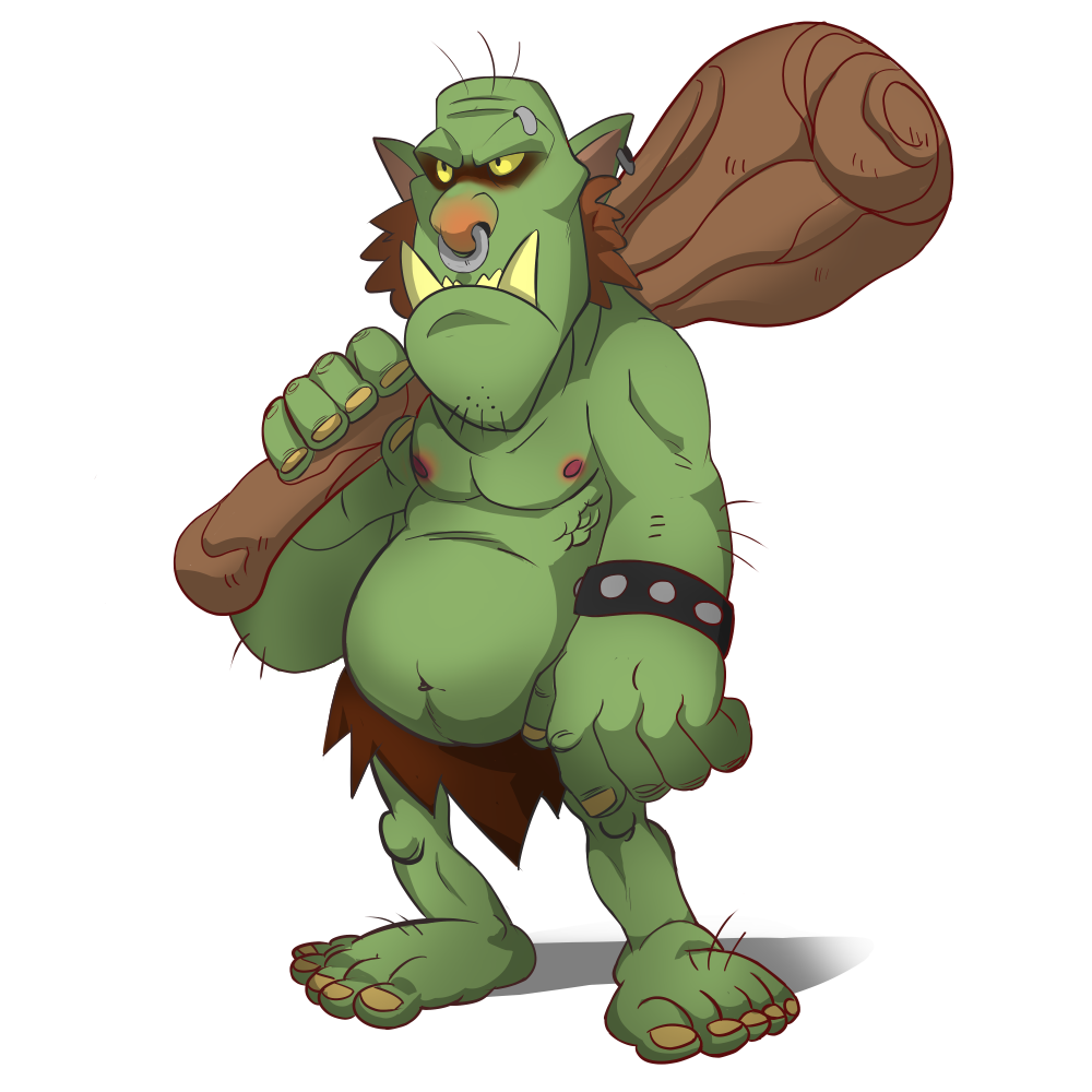 Ogre character for a class assignment. Done in Clip Studio Paint.