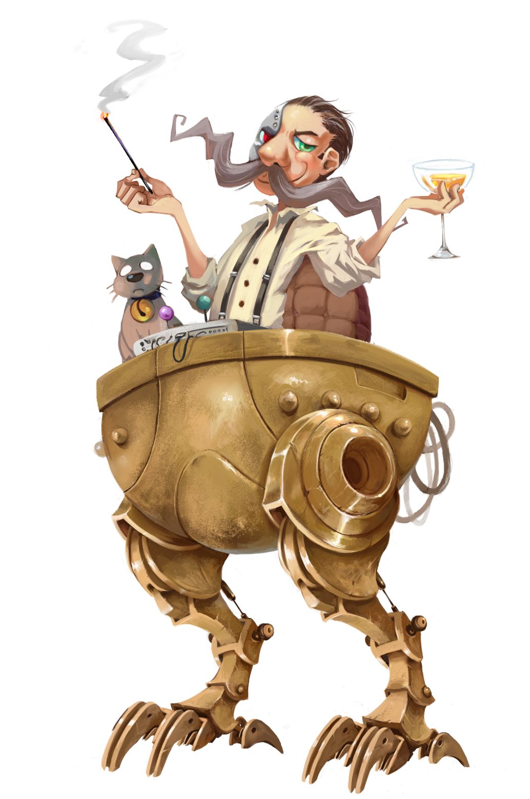 Character Illustration of "Professor Laharl." Done in Clip Studio Paint.
